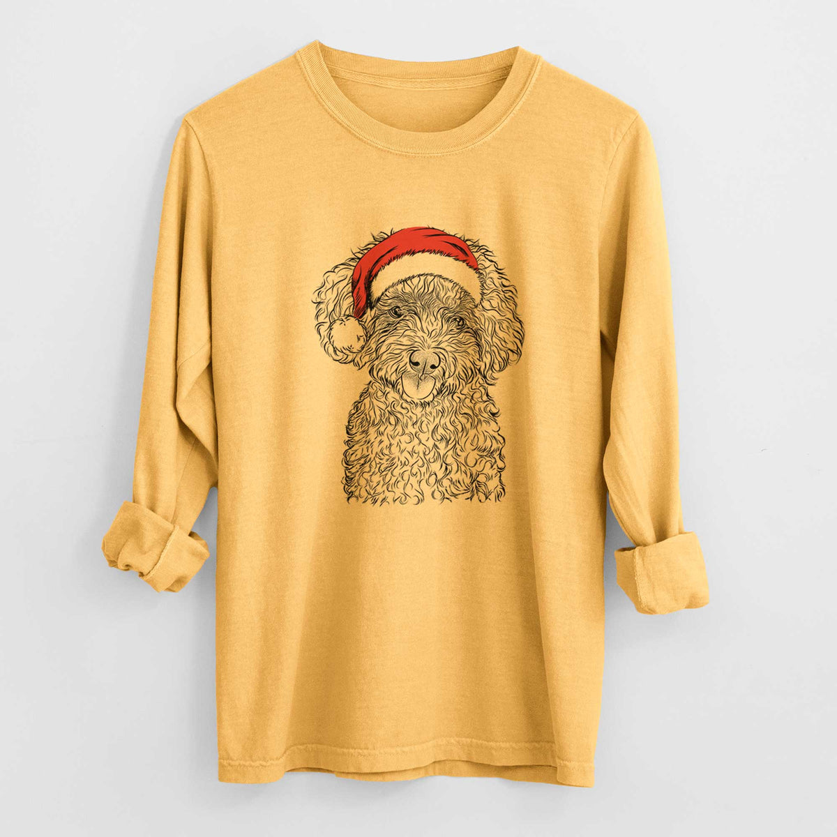 Santa Satsu the Micro Teacup Poodle - Heavyweight 100% Cotton Long Sleeve