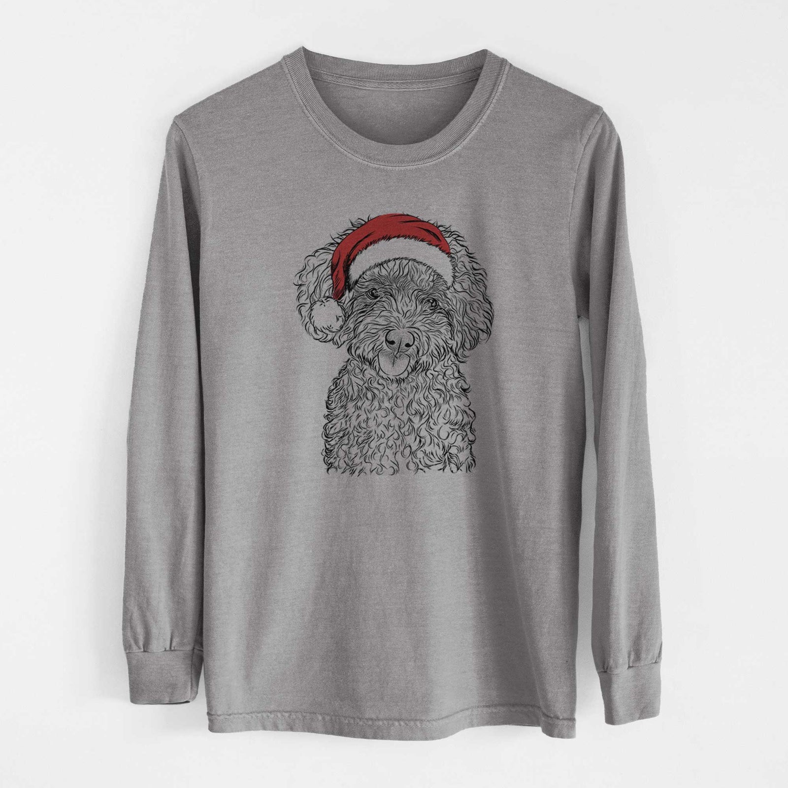 Santa Satsu the Micro Teacup Poodle - Heavyweight 100% Cotton Long Sleeve