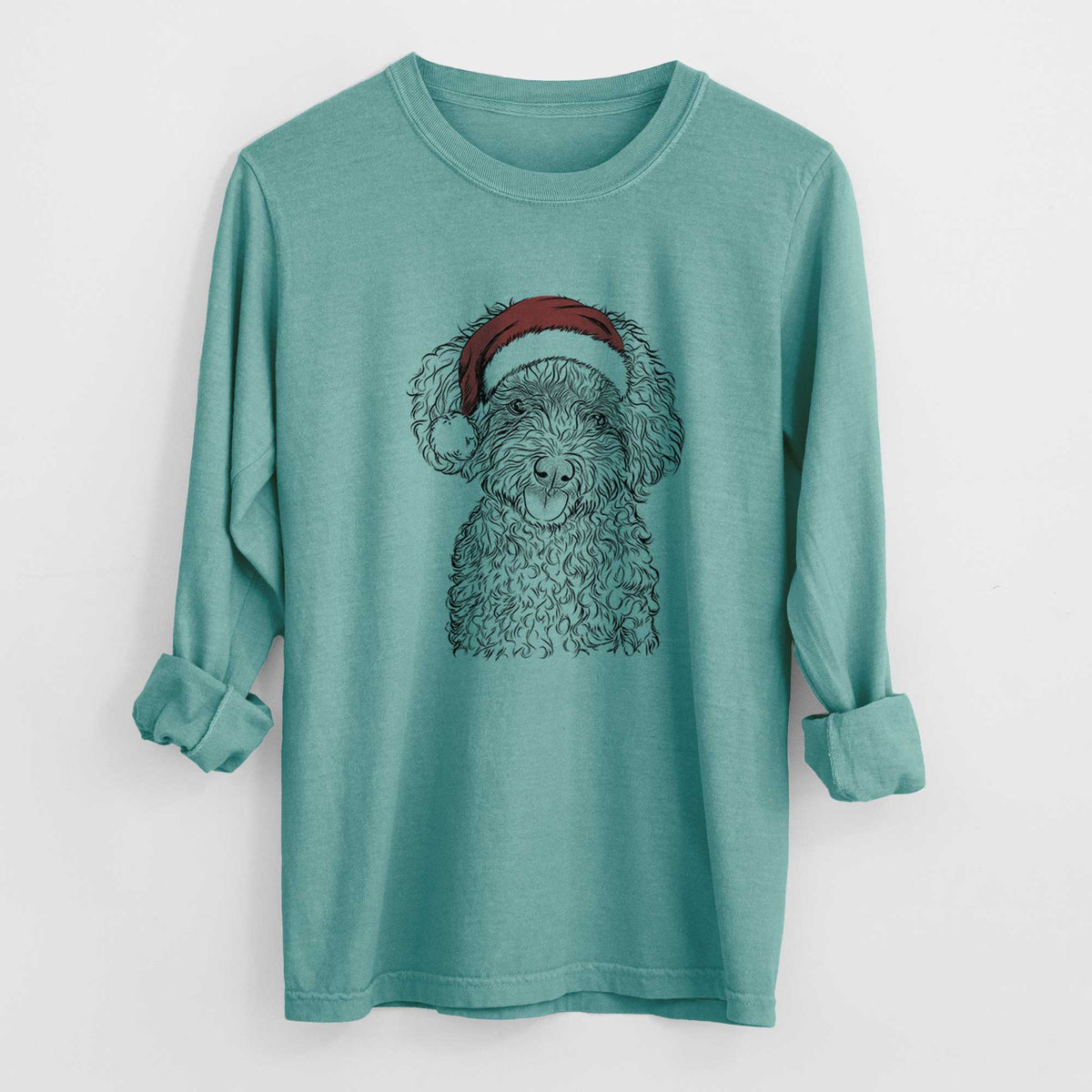 Santa Satsu the Micro Teacup Poodle - Heavyweight 100% Cotton Long Sleeve