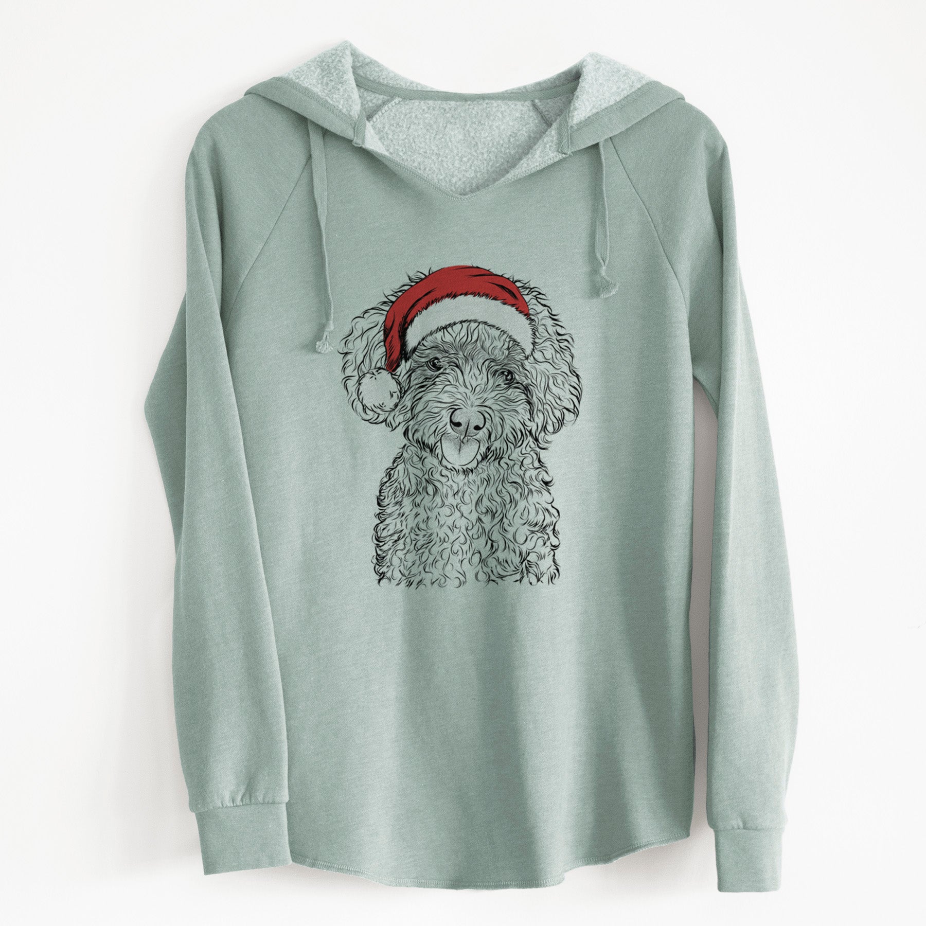 Santa Satsu the Micro Teacup Poodle - Cali Wave Hooded Sweatshirt