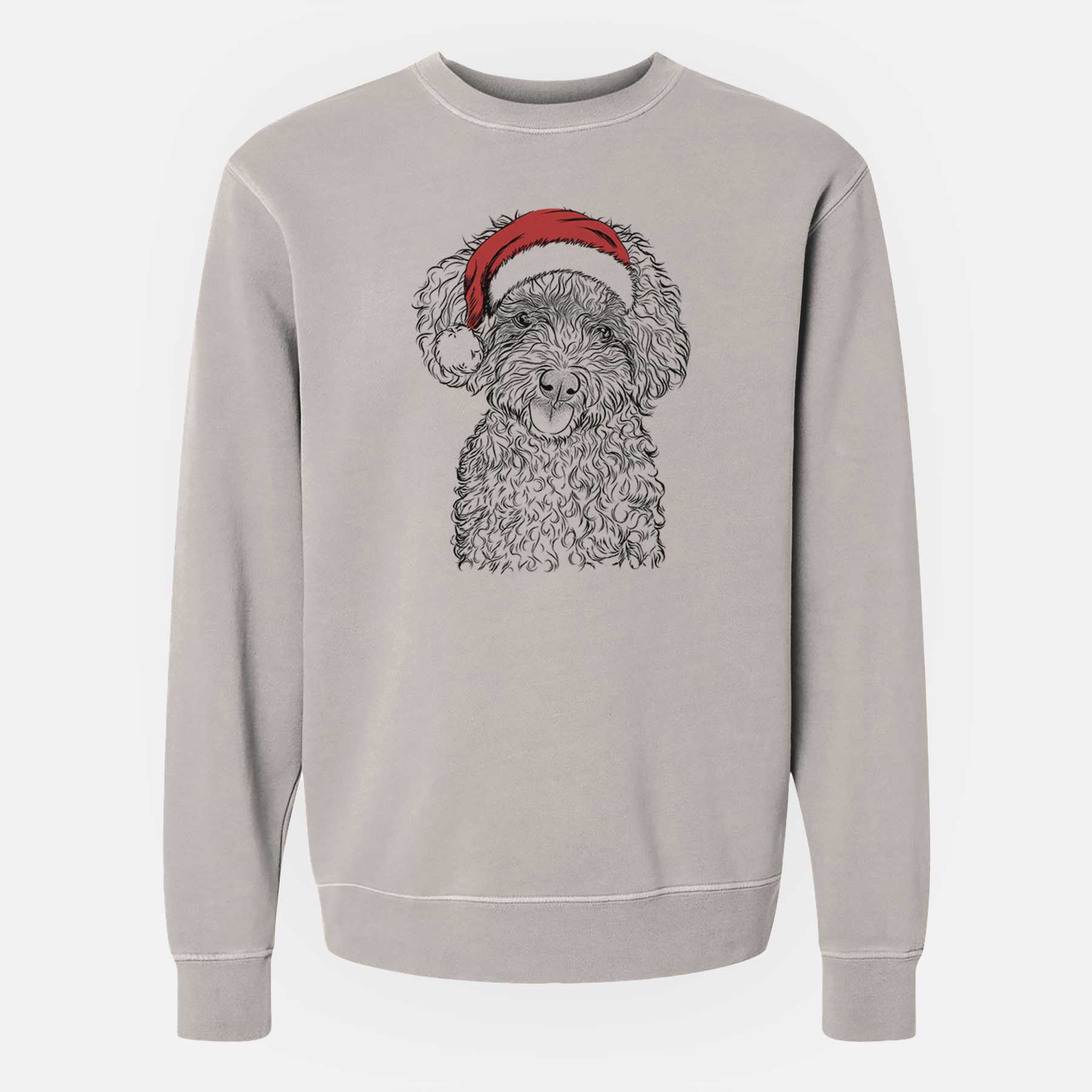 Santa Satsu the Micro Teacup Poodle - Unisex Pigment Dyed Crew Sweatshirt