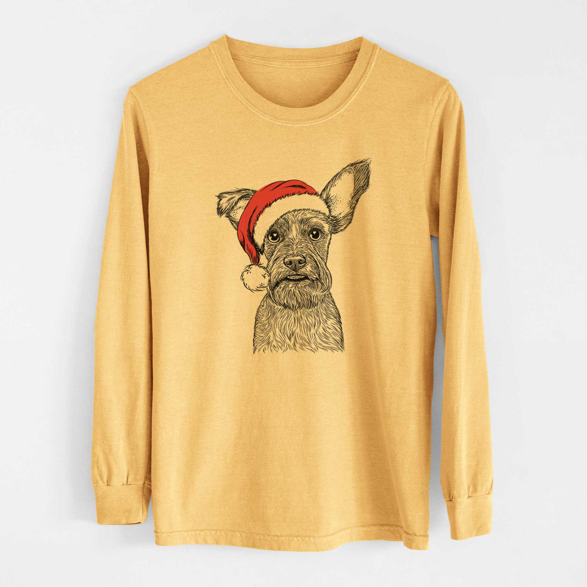 Santa Sawyer the Snorkie - Heavyweight 100% Cotton Long Sleeve