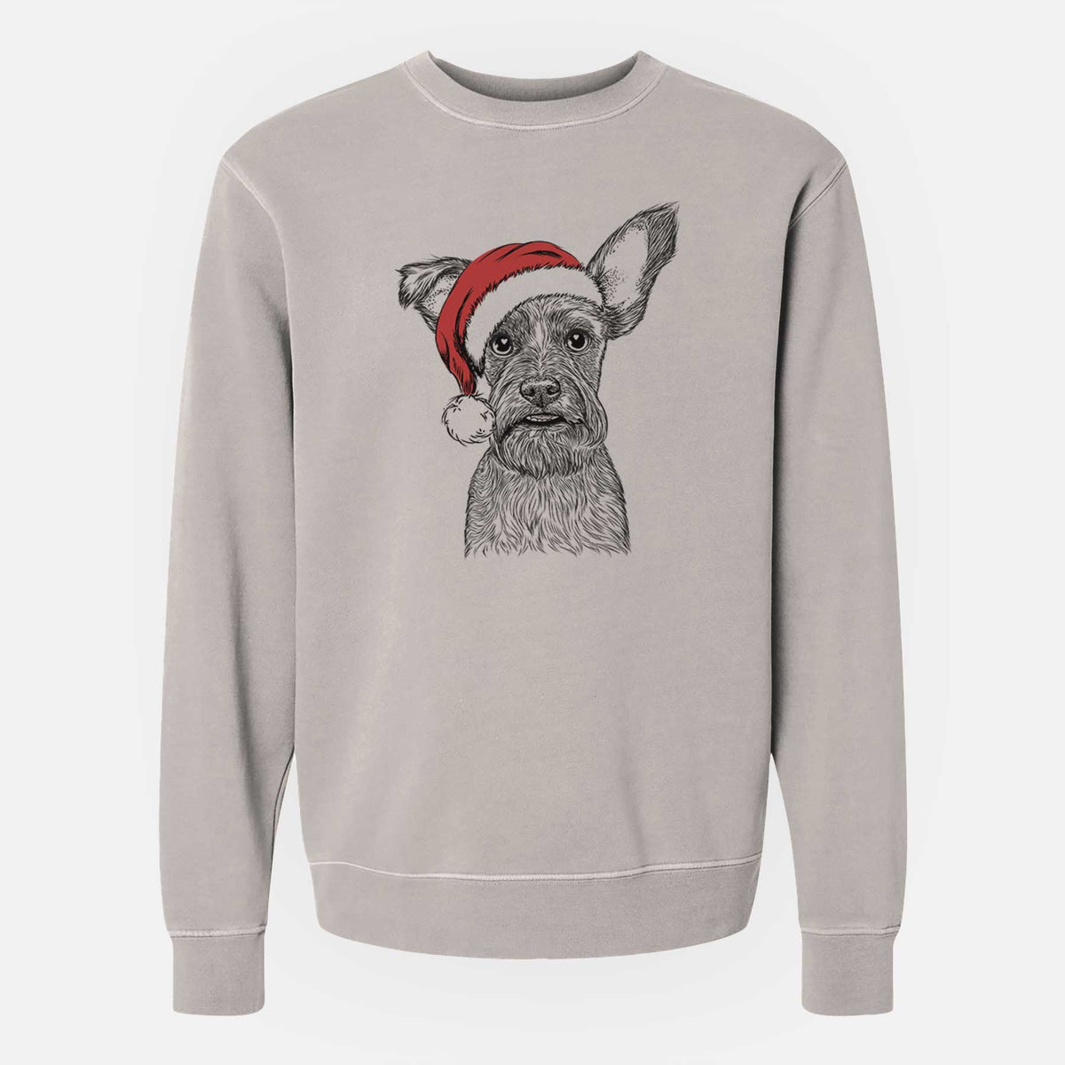 Santa Sawyer the Snorkie - Unisex Pigment Dyed Crew Sweatshirt