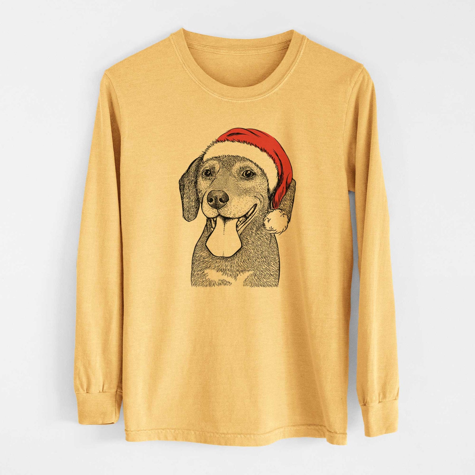 Santa Scarlett the Beagle - Heavyweight 100% Cotton Long Sleeve