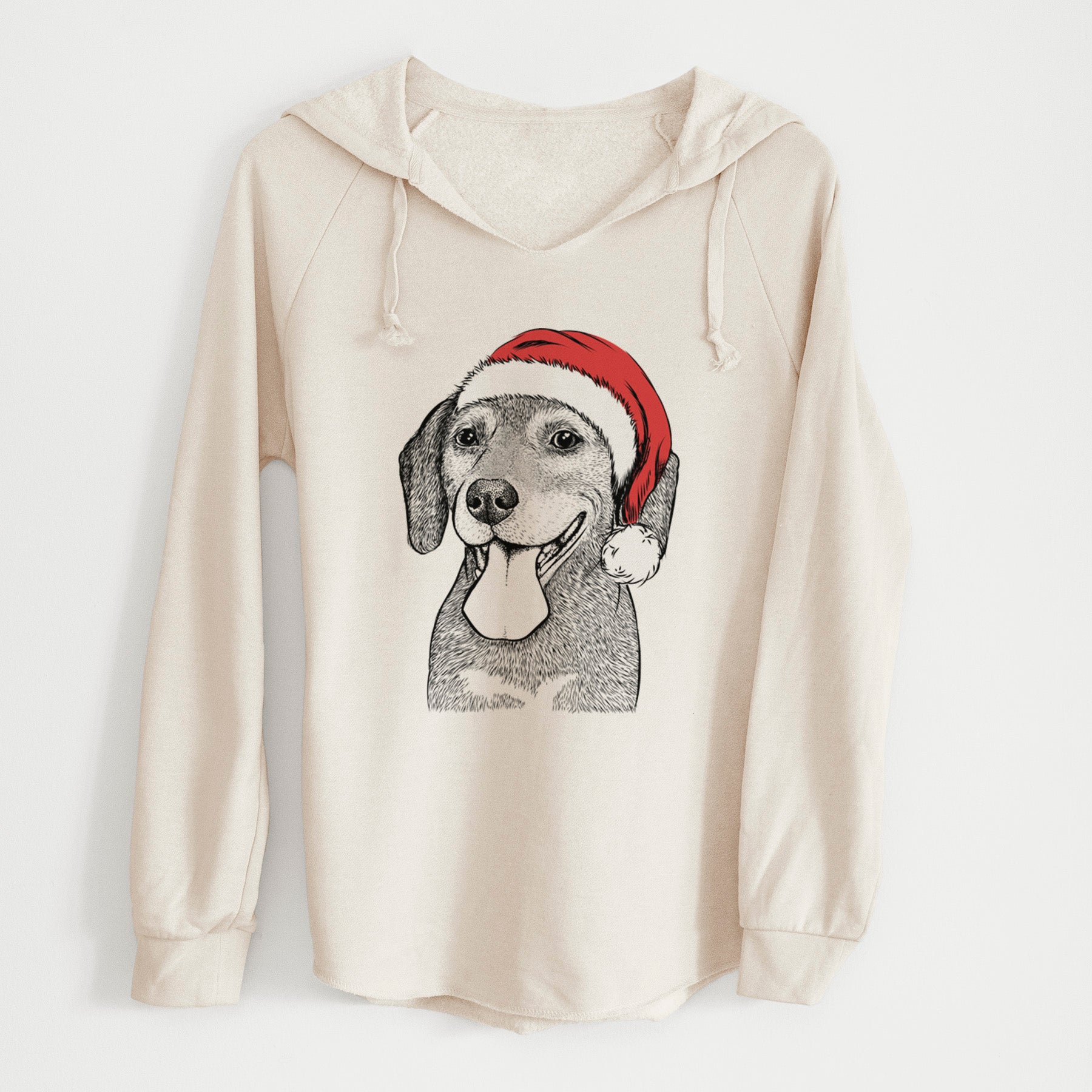 Santa Scarlett the Beagle - Cali Wave Hooded Sweatshirt