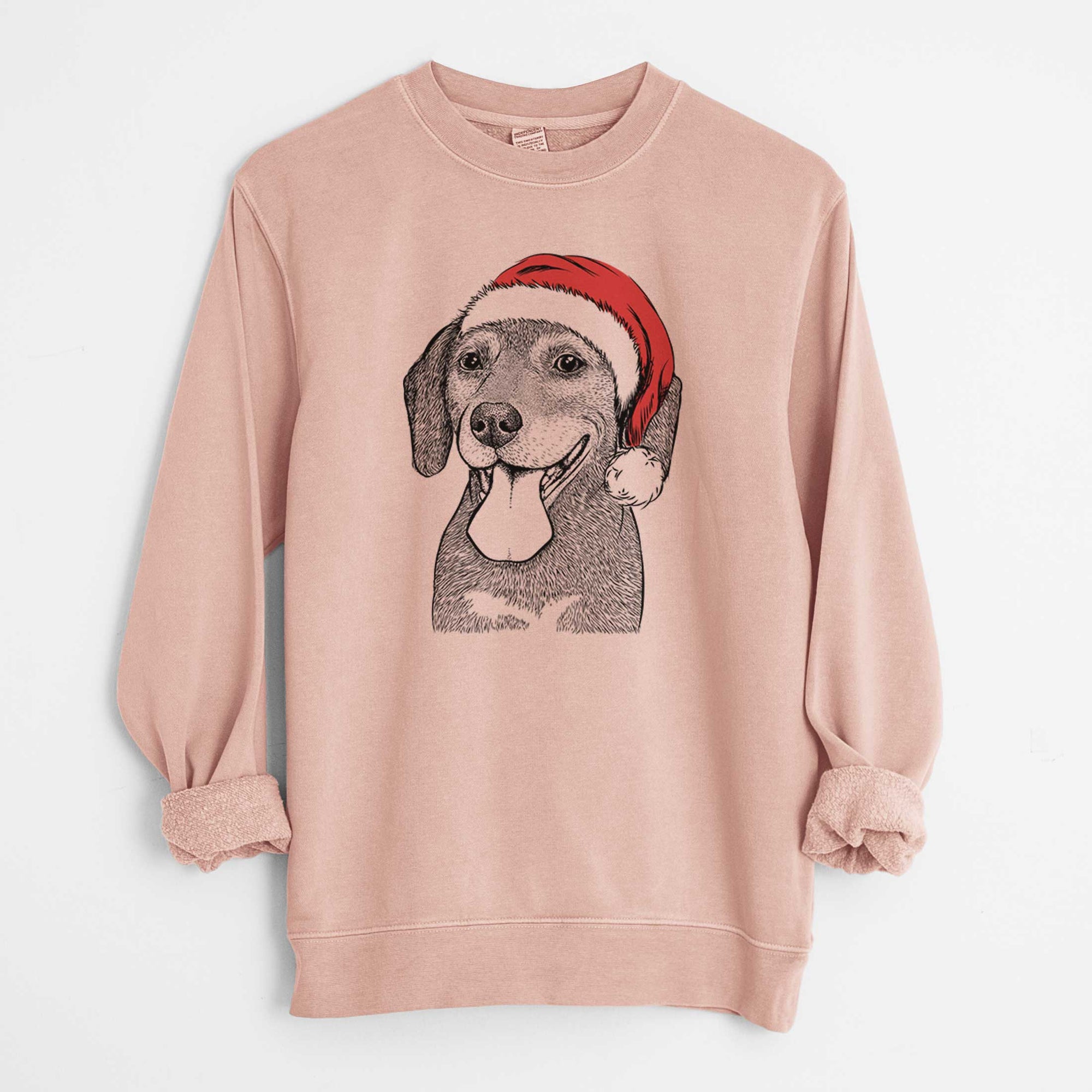 Santa Scarlett the Beagle - Unisex Pigment Dyed Crew Sweatshirt