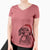 Santa Scarlett the Beagle - Women's V-neck Shirt