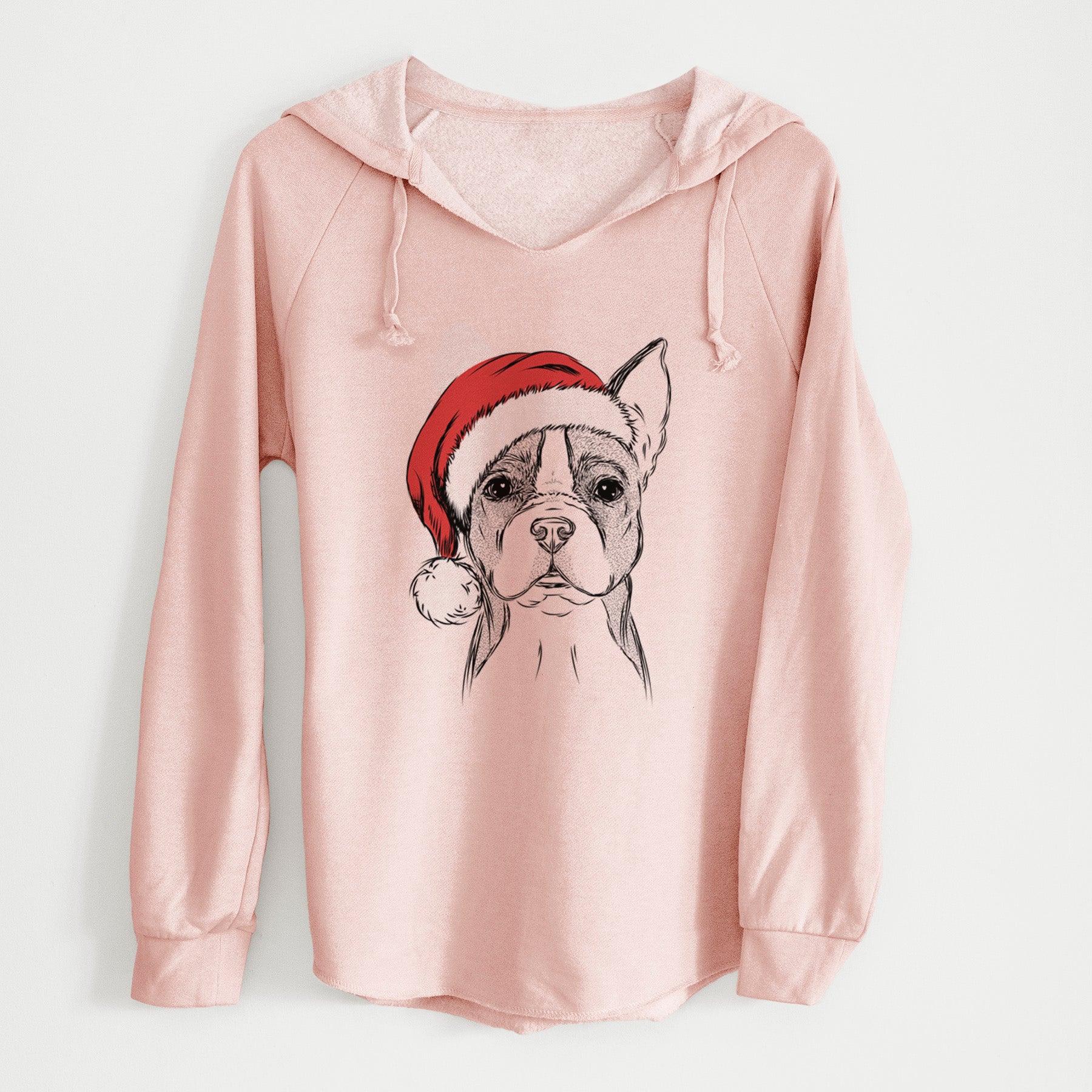 Santa Scout the Boston Terrier - Cali Wave Hooded Sweatshirt