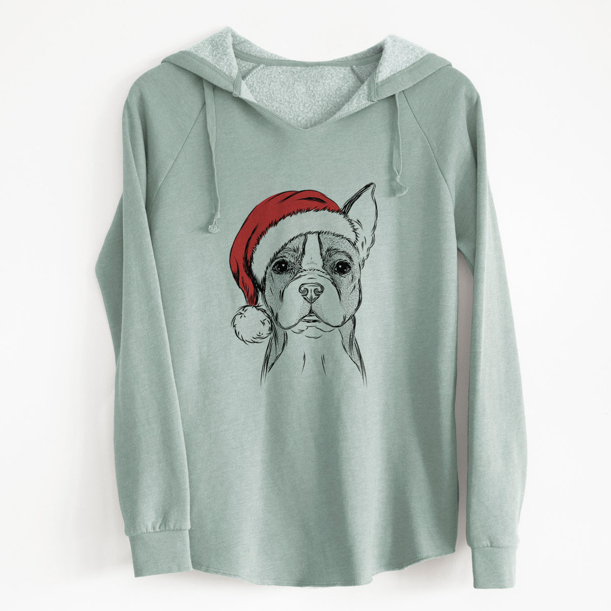 Santa Scout the Boston Terrier - Cali Wave Hooded Sweatshirt