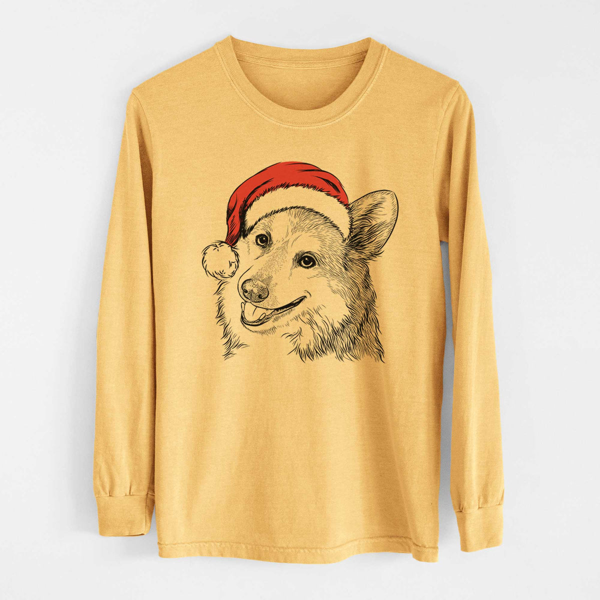 Santa Scout the Pembroke Welsh Corgi - Heavyweight 100% Cotton Long Sleeve