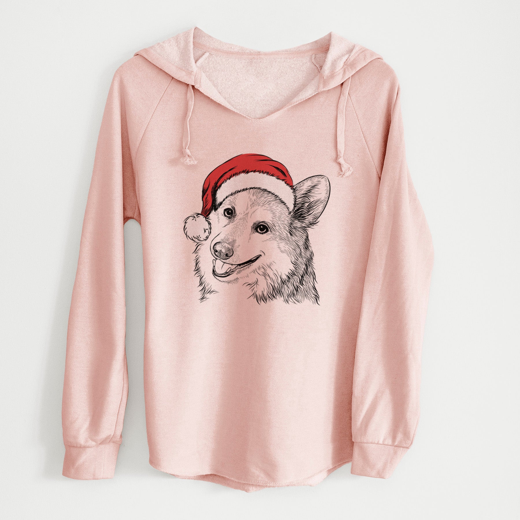 Santa Scout the Pembroke Welsh Corgi - Cali Wave Hooded Sweatshirt