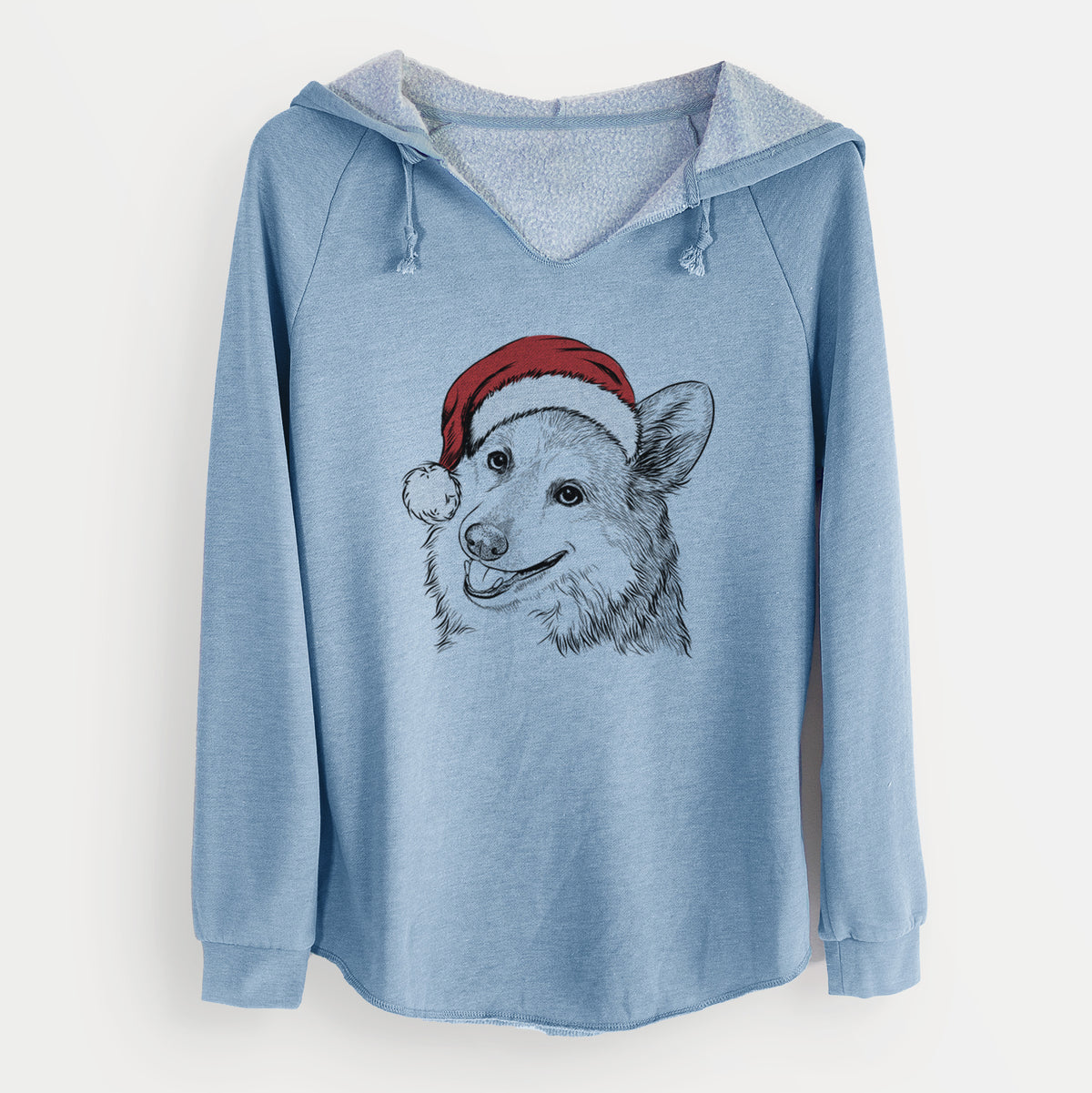 Santa Scout the Pembroke Welsh Corgi - Cali Wave Hooded Sweatshirt