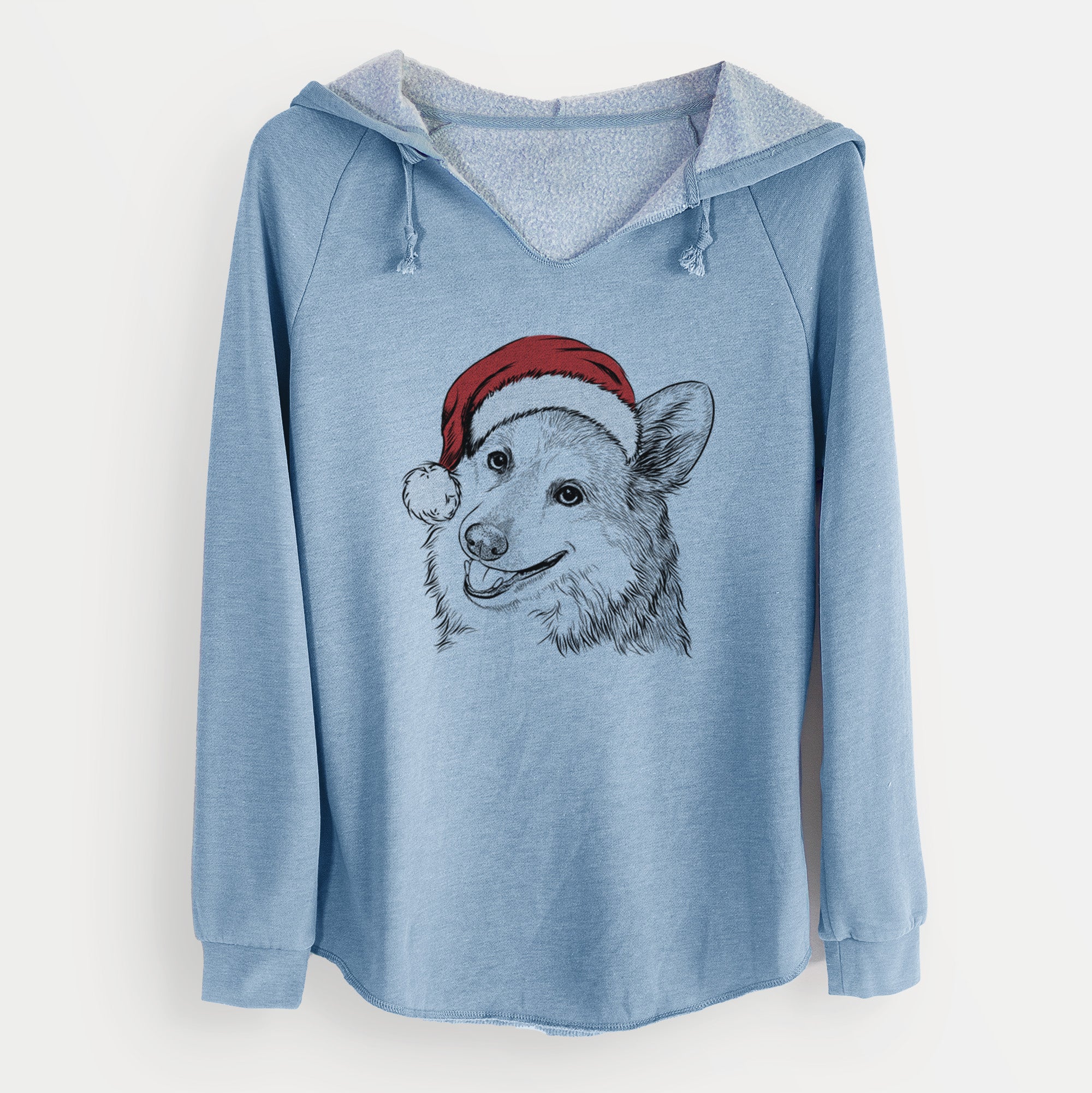 Santa Scout the Pembroke Welsh Corgi - Cali Wave Hooded Sweatshirt