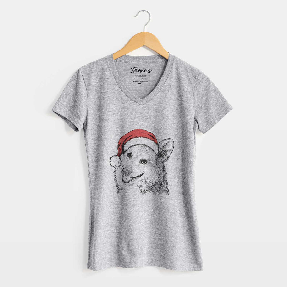 Santa Scout the Pembroke Welsh Corgi - Women's V-neck Shirt