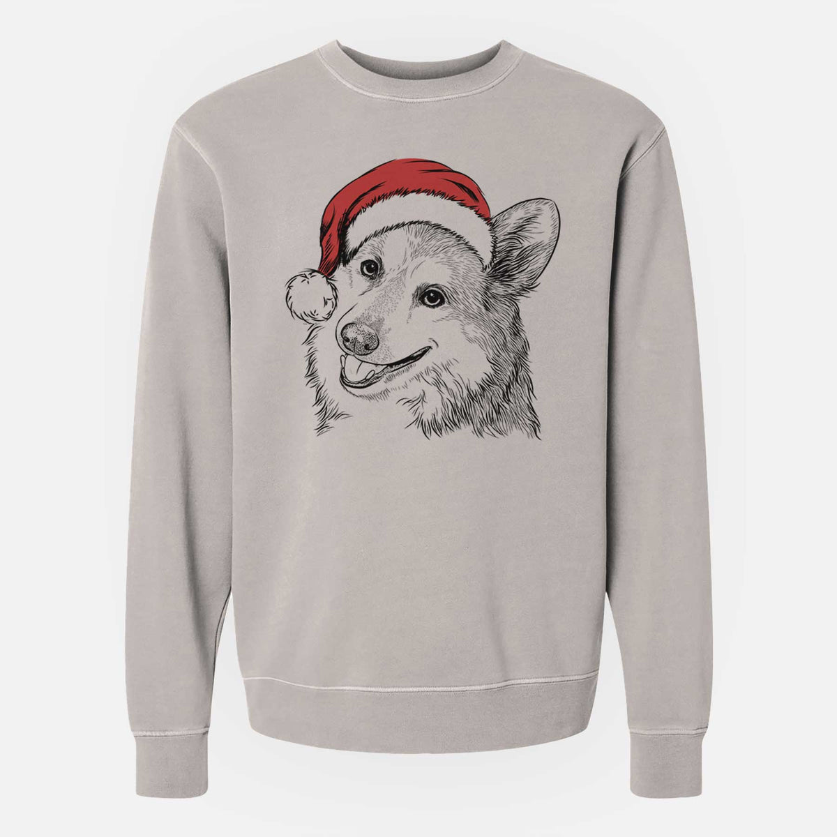 Santa Scout the Pembroke Welsh Corgi - Unisex Pigment Dyed Crew Sweatshirt