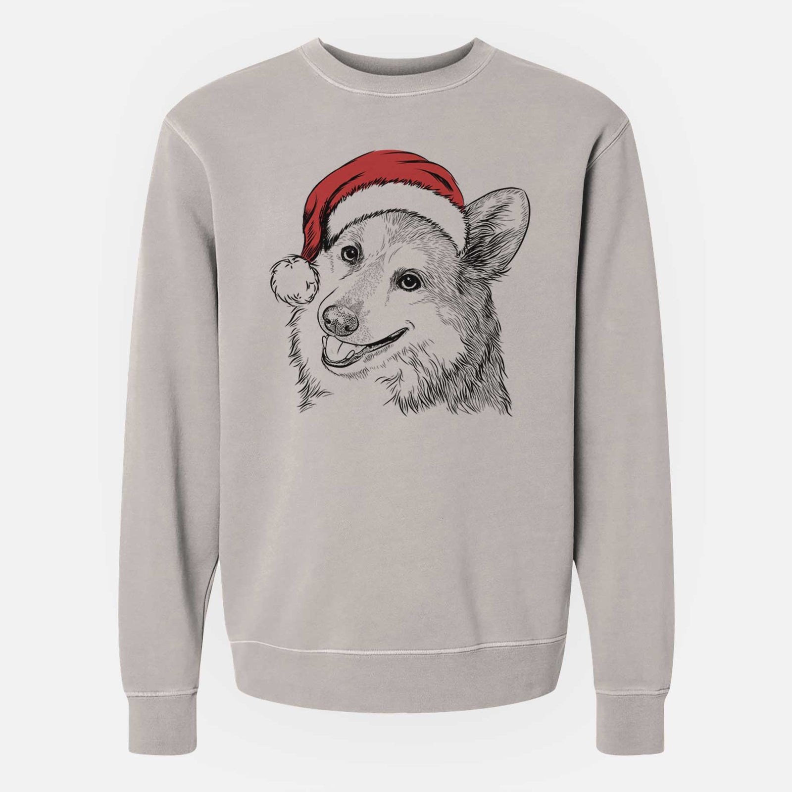 Santa Scout the Pembroke Welsh Corgi - Unisex Pigment Dyed Crew Sweatshirt