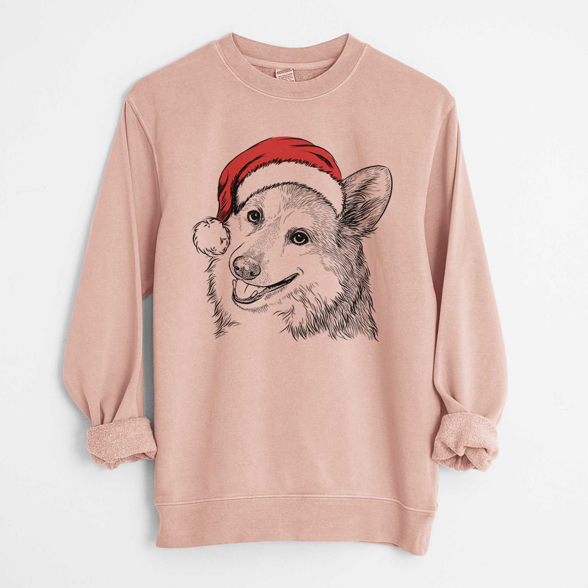 Santa Scout the Pembroke Welsh Corgi - Unisex Pigment Dyed Crew Sweatshirt