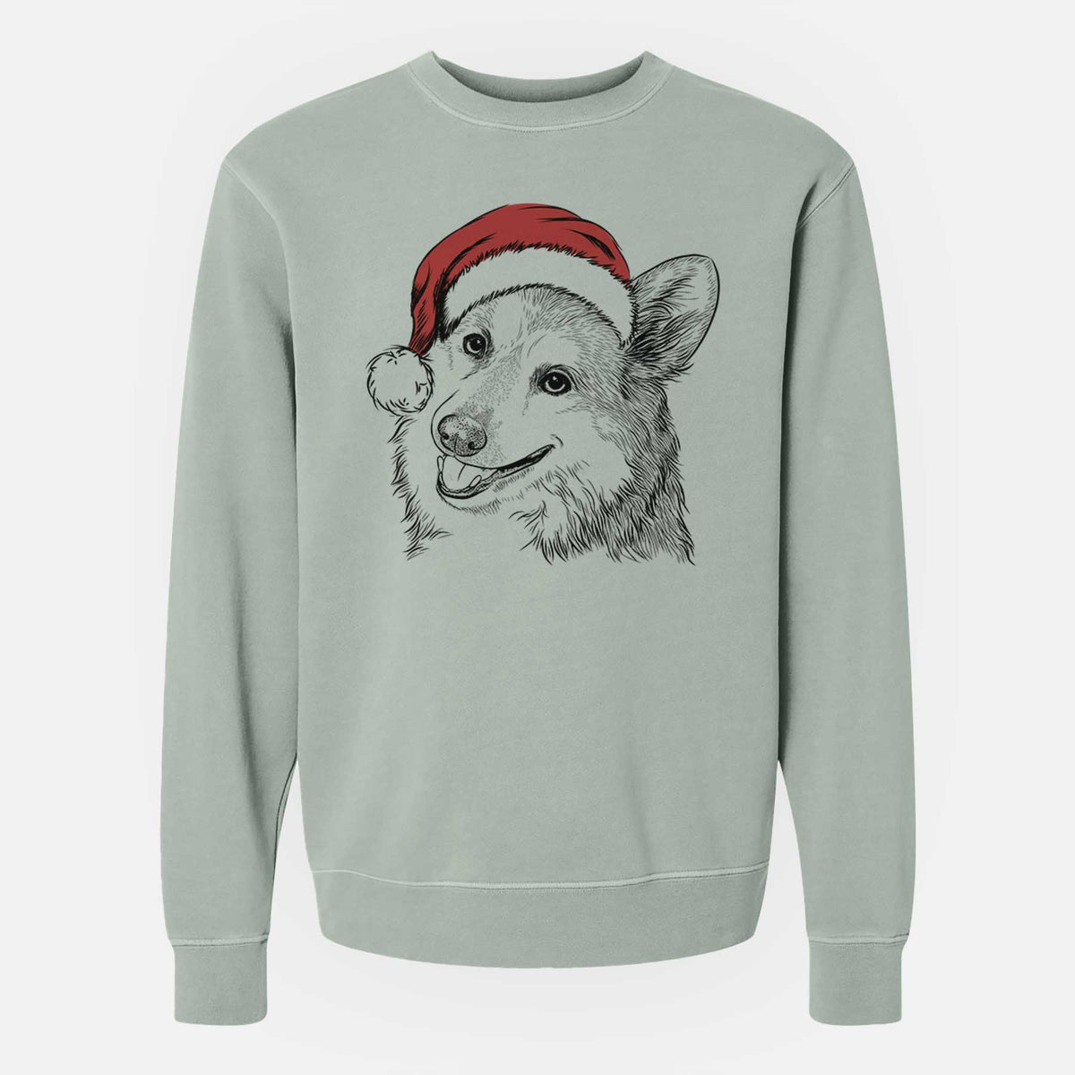 Santa Scout the Pembroke Welsh Corgi - Unisex Pigment Dyed Crew Sweatshirt