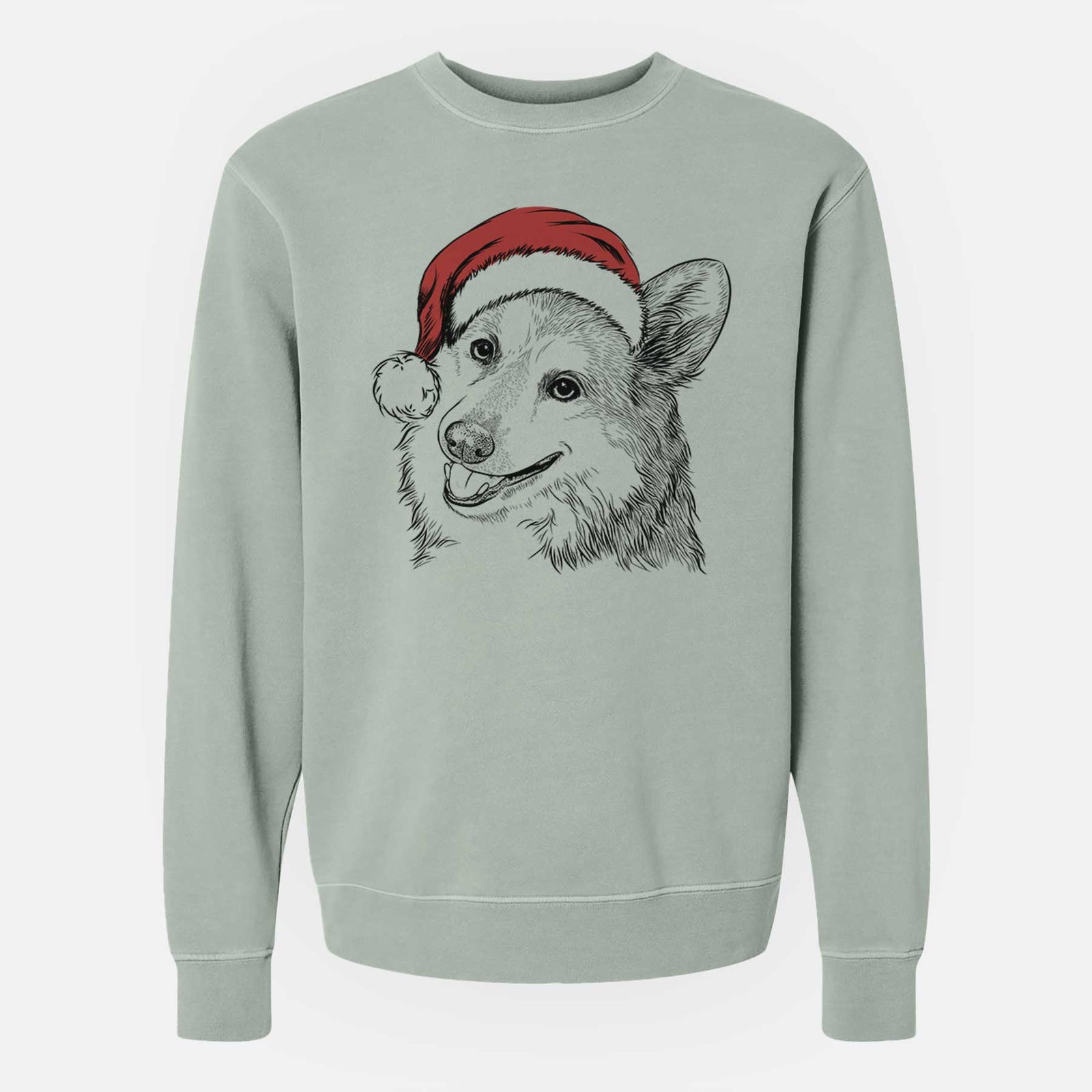 Santa Scout the Pembroke Welsh Corgi - Unisex Pigment Dyed Crew Sweatshirt