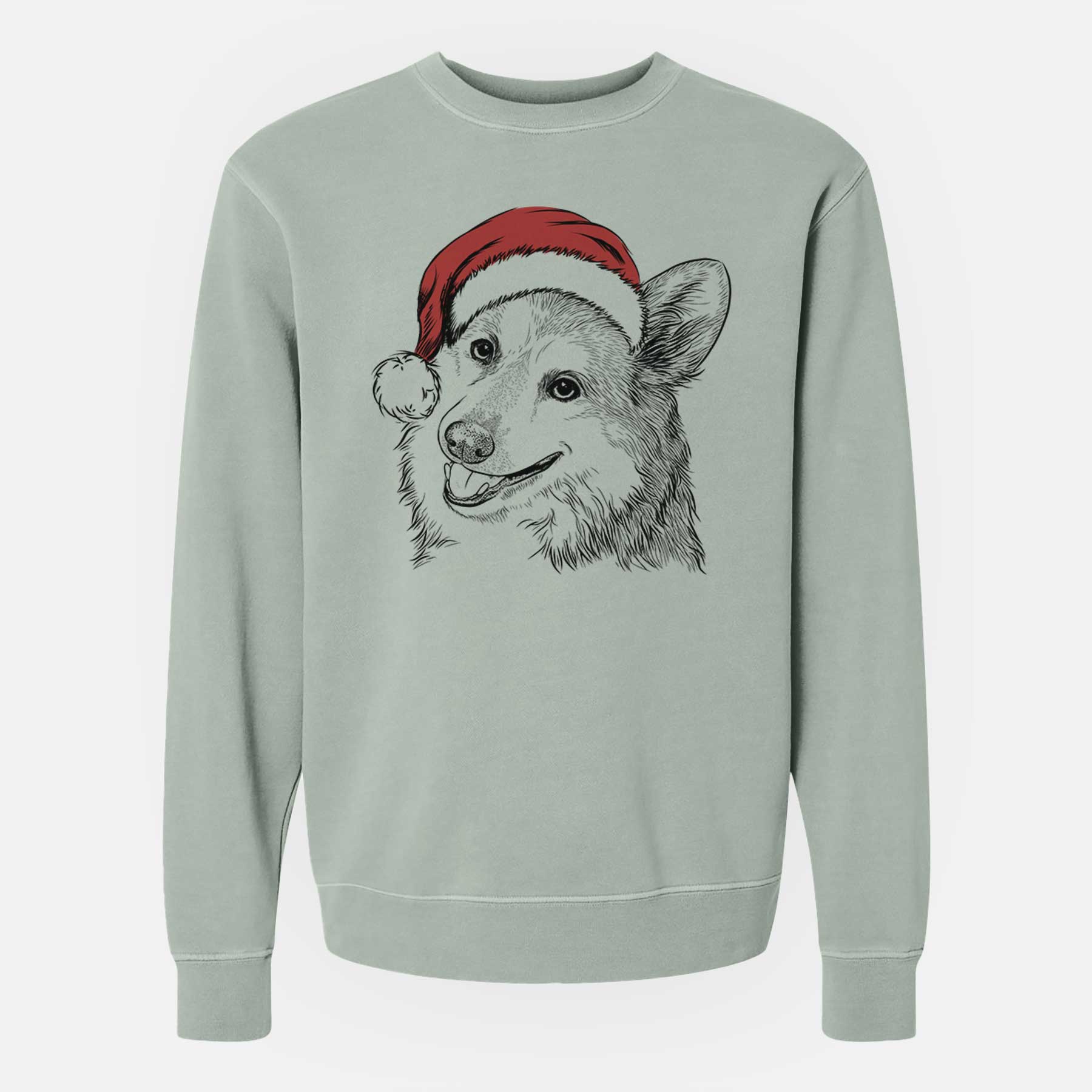 Santa Scout the Pembroke Welsh Corgi - Unisex Pigment Dyed Crew Sweatshirt