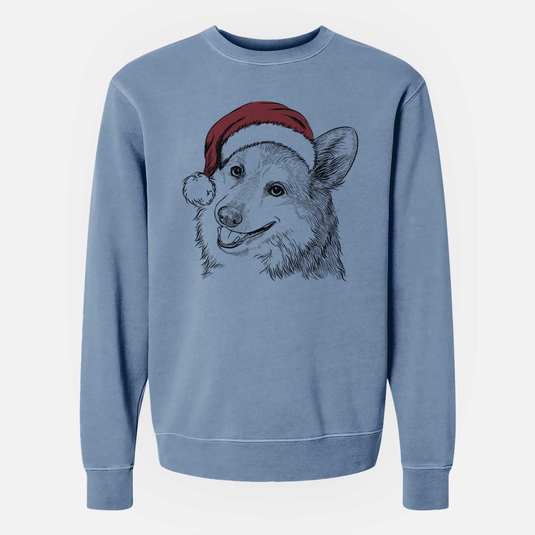 Santa Scout the Pembroke Welsh Corgi - Unisex Pigment Dyed Crew Sweatshirt