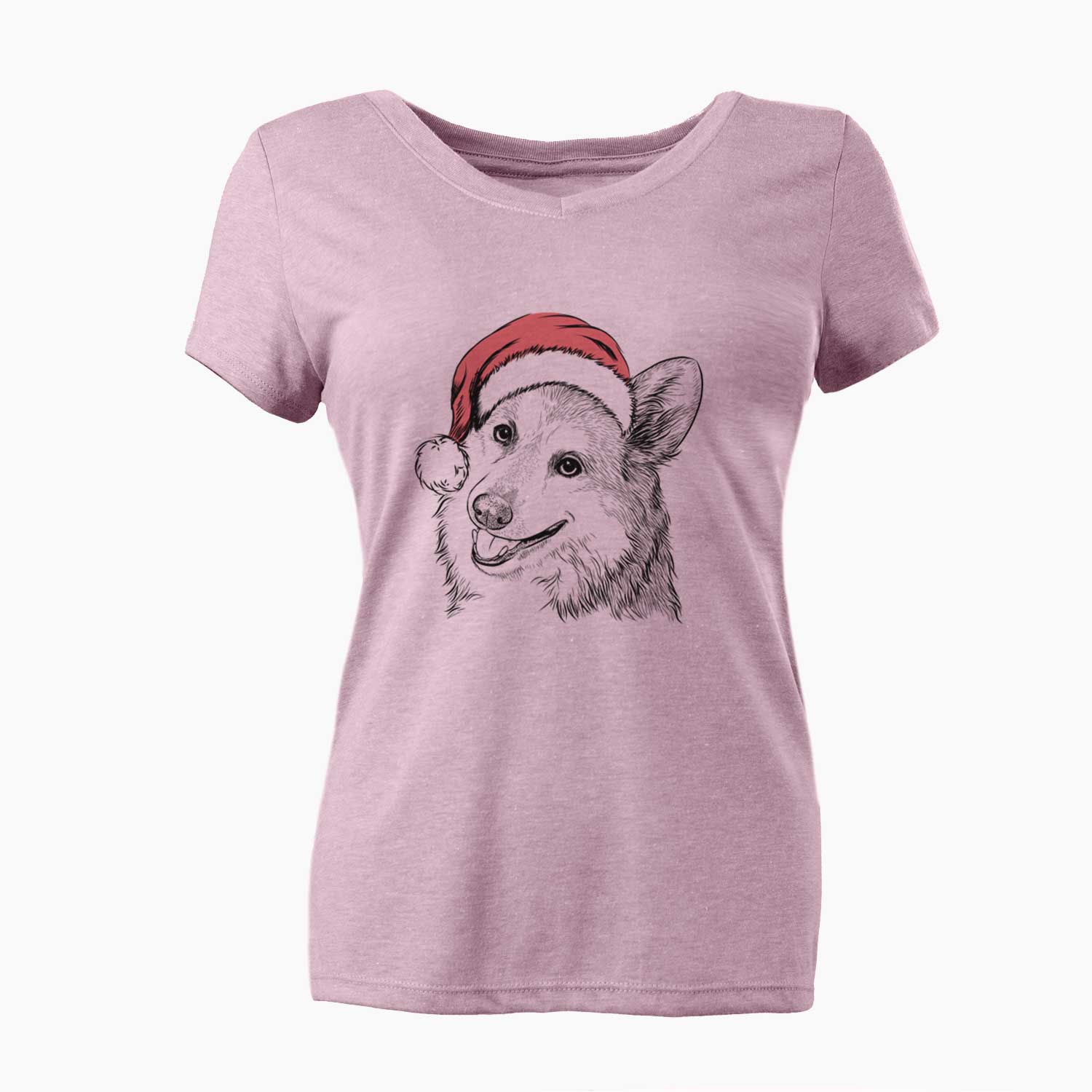 Santa Scout the Pembroke Welsh Corgi - Women's V-neck Shirt