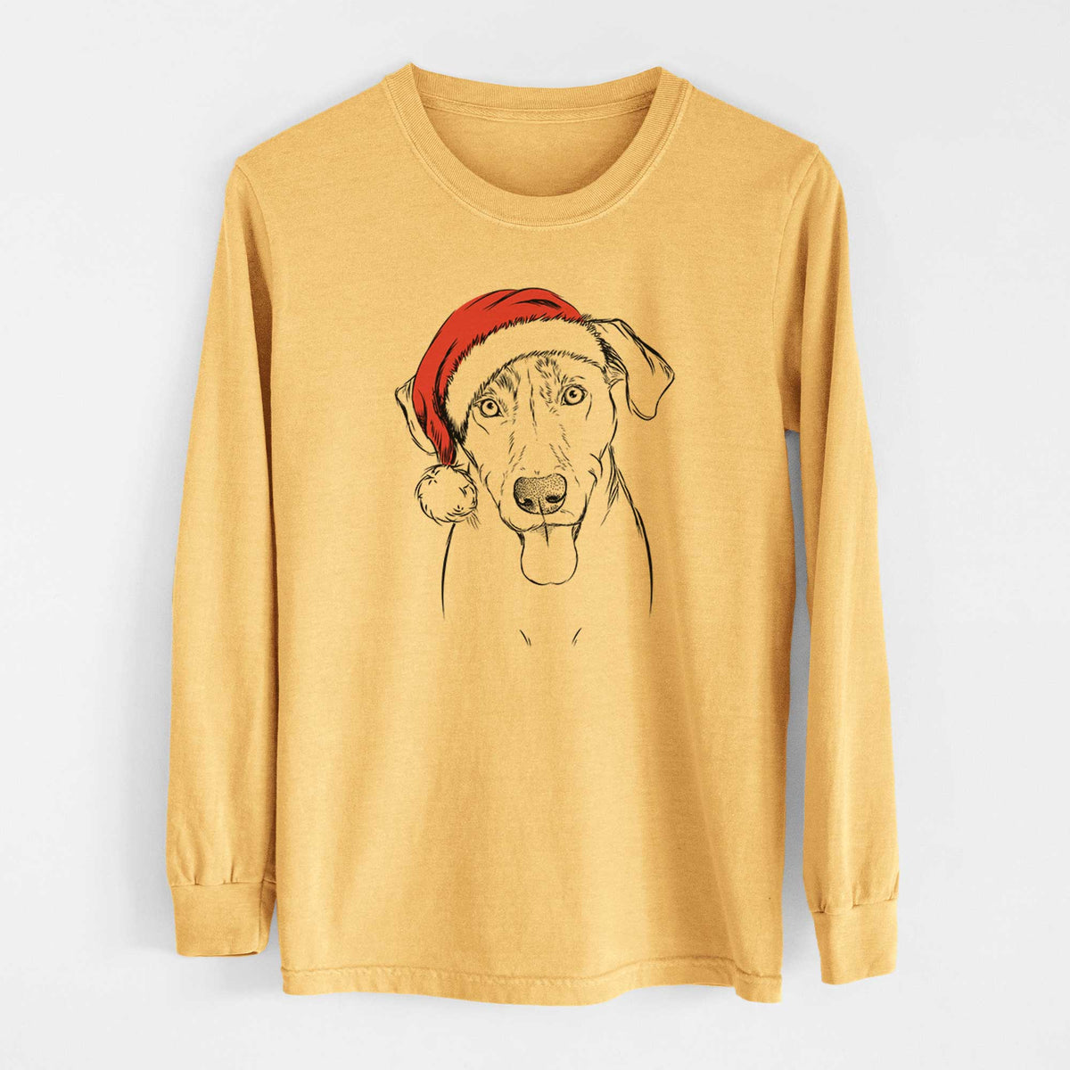 Santa Scout Marie the Chocolate Lab - Heavyweight 100% Cotton Long Sleeve
