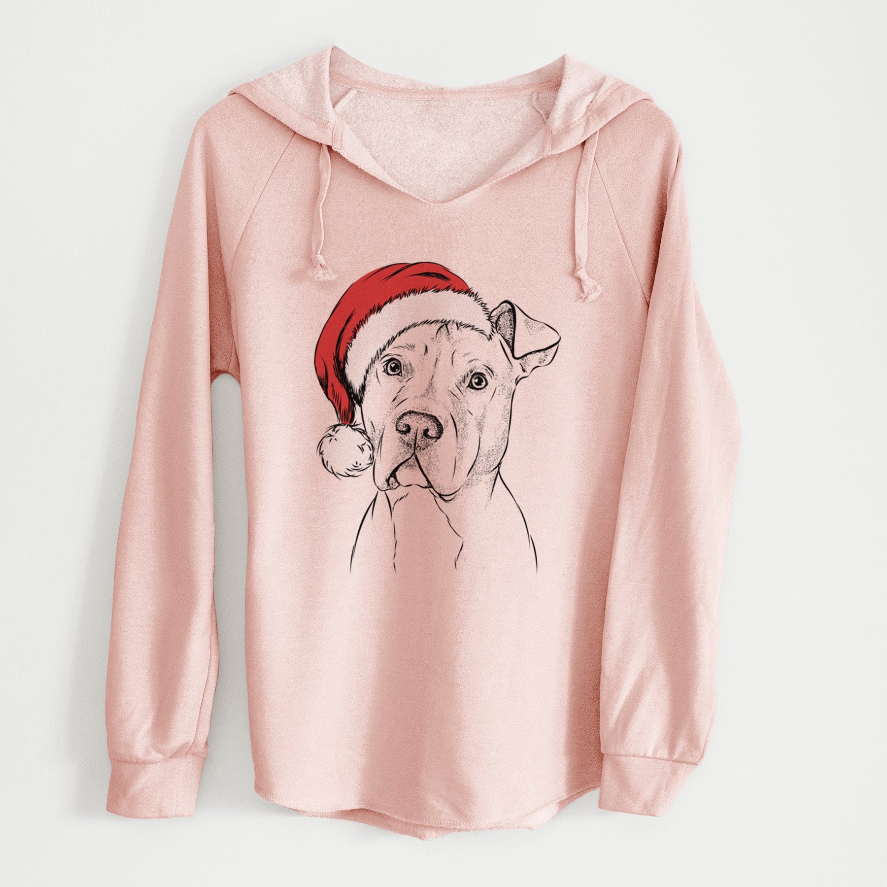 Santa Scraps the American Staffordshire Mix - Cali Wave Hooded Sweatshirt