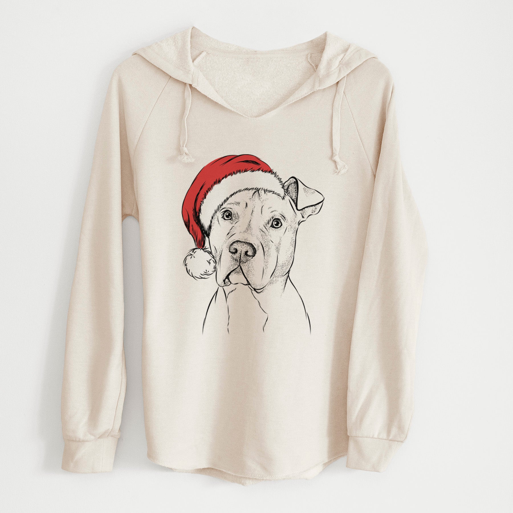 Santa Scraps the American Staffordshire Mix - Cali Wave Hooded Sweatshirt