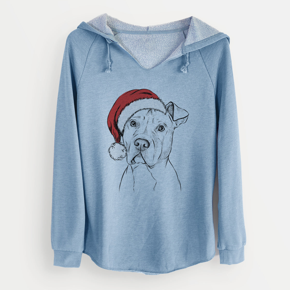 Santa Scraps the American Staffordshire Mix - Cali Wave Hooded Sweatshirt