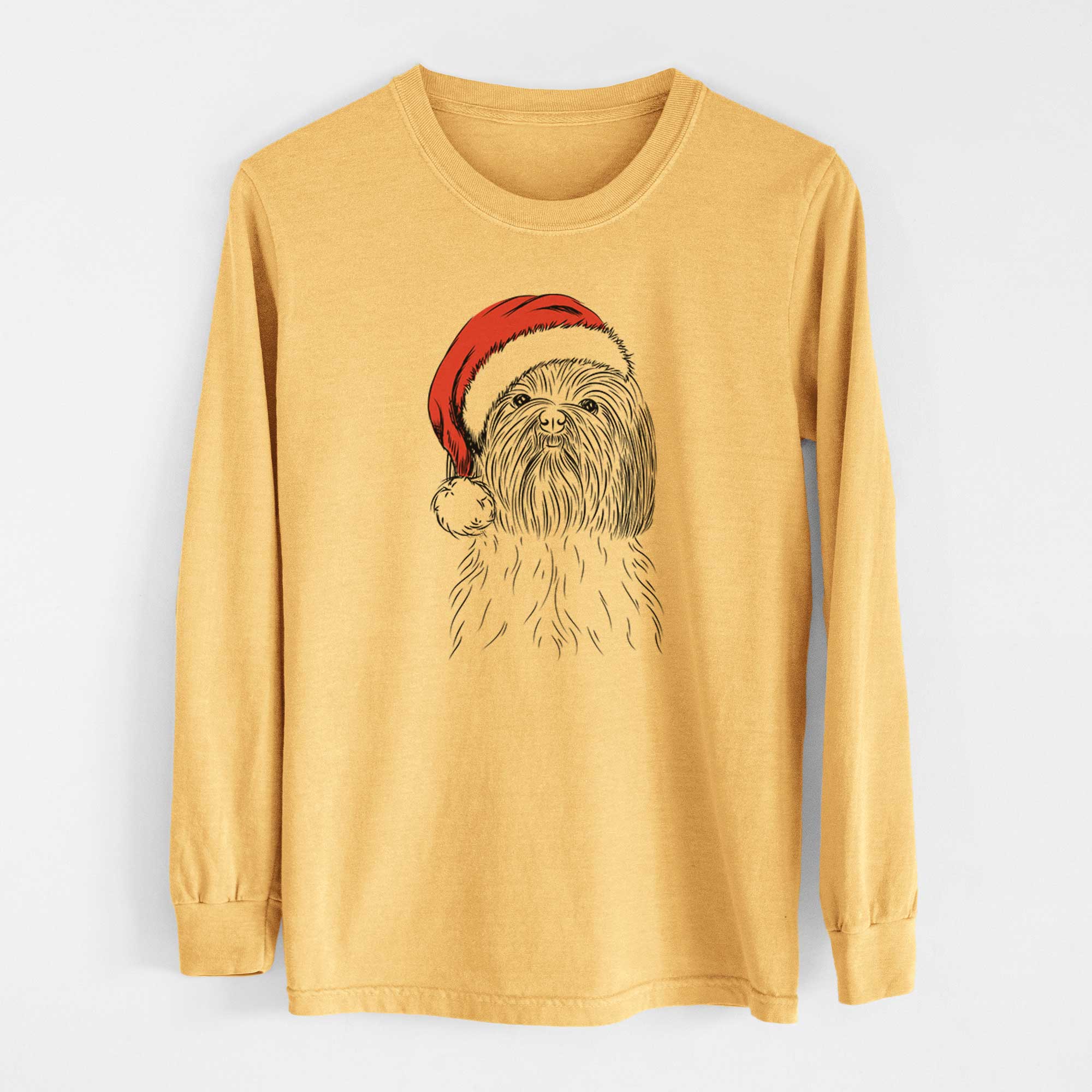 Santa Scully the Shih Tzu - Heavyweight 100% Cotton Long Sleeve