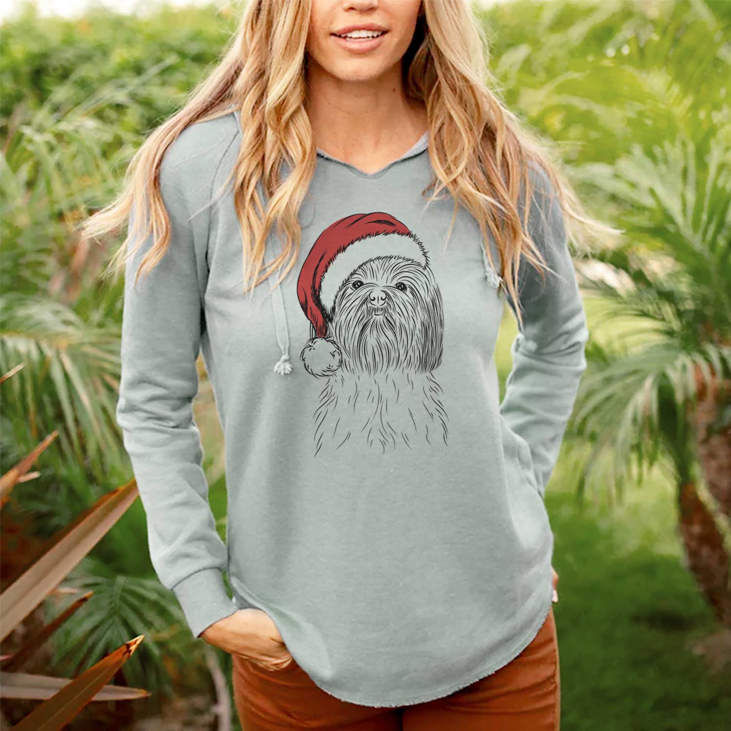 Santa Scully the Shih Tzu - Cali Wave Hooded Sweatshirt