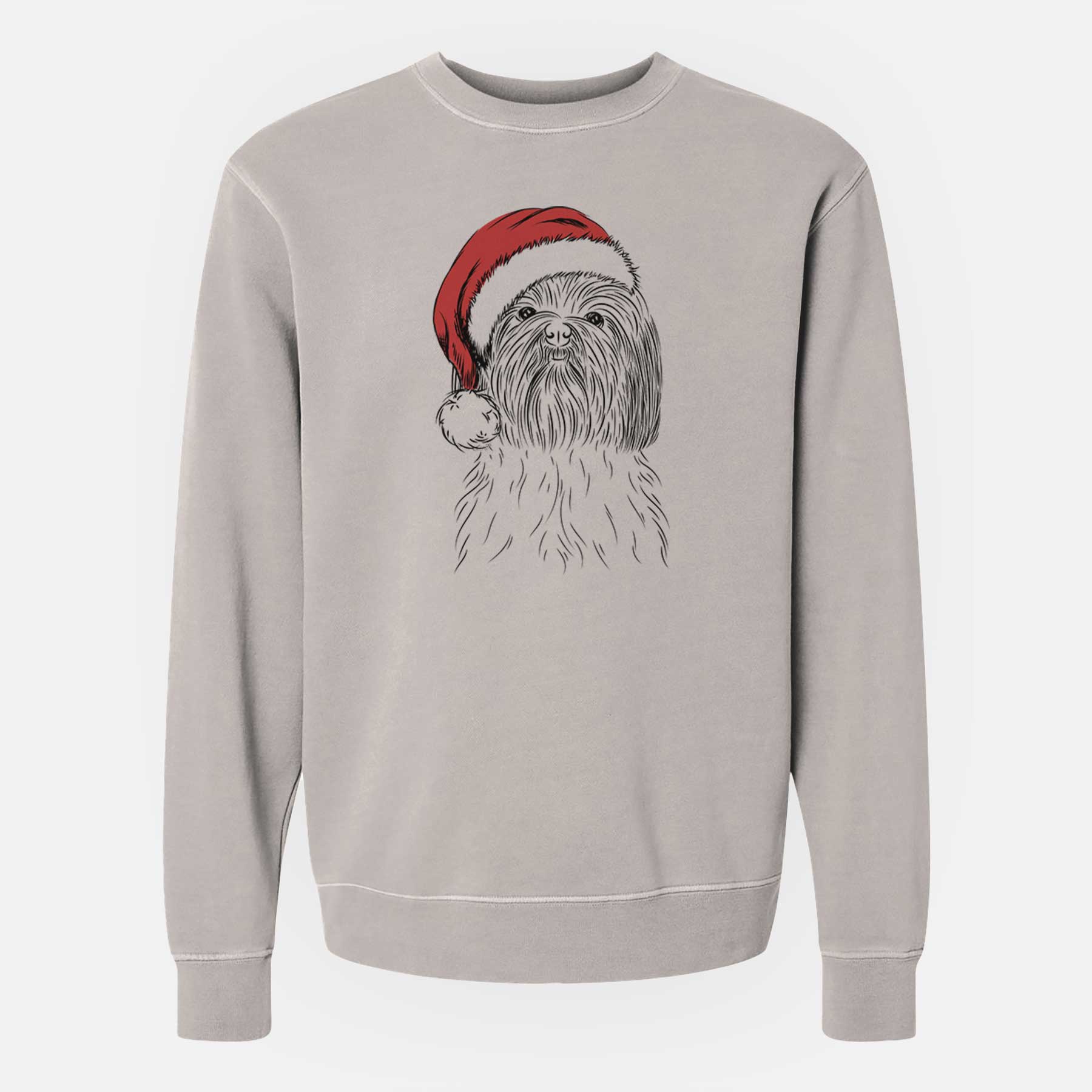 Santa Scully the Shih Tzu - Unisex Pigment Dyed Crew Sweatshirt