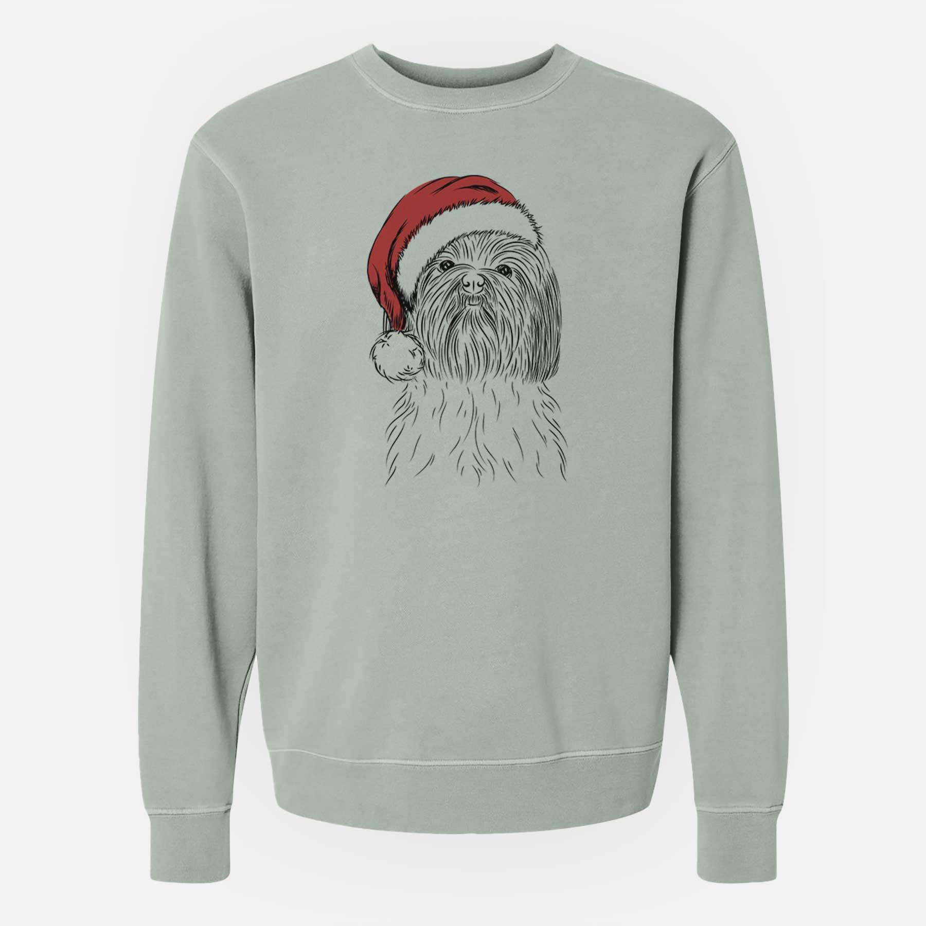 Santa Scully the Shih Tzu - Unisex Pigment Dyed Crew Sweatshirt