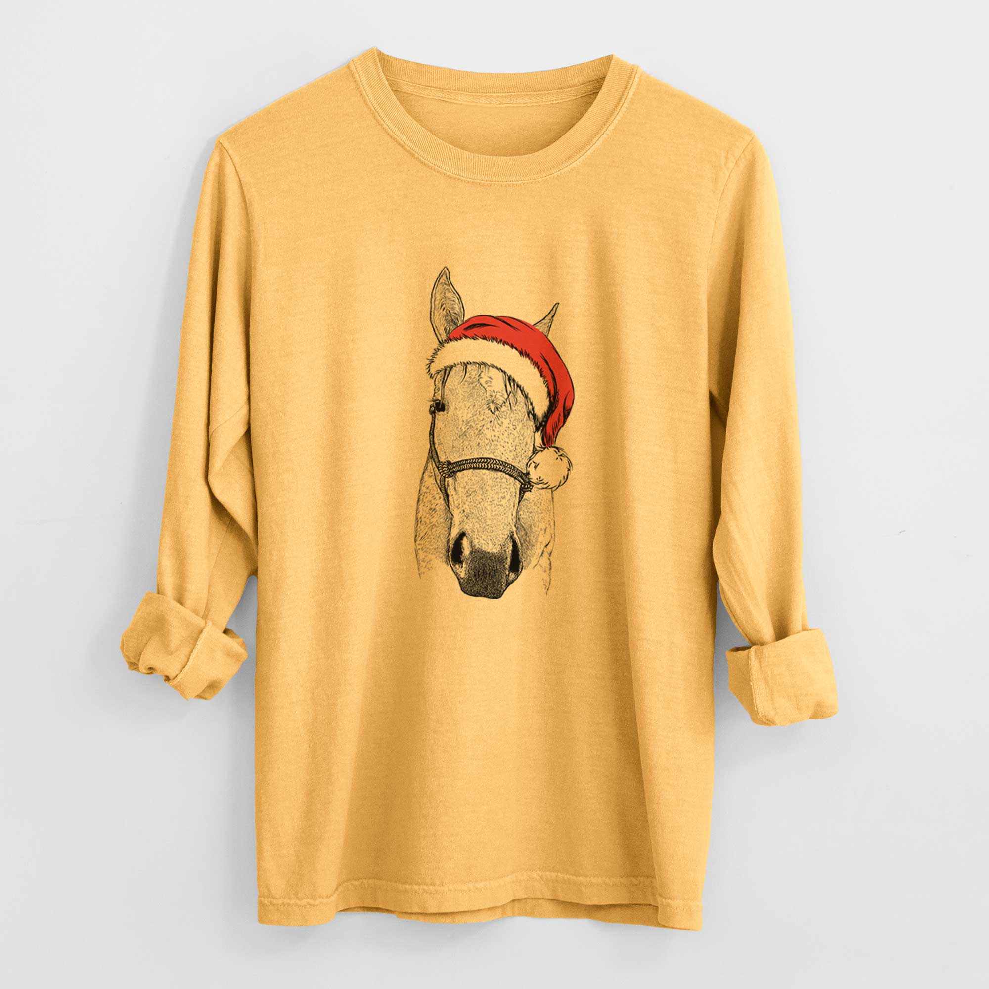 Santa SeaBee the Quarter Horse - Heavyweight 100% Cotton Long Sleeve