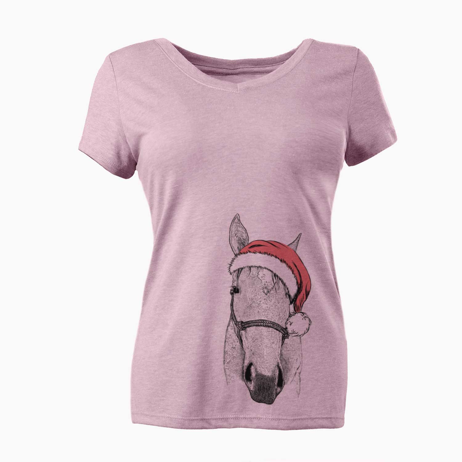 Santa SeaBee the Quarter Horse - Women's V-neck Shirt