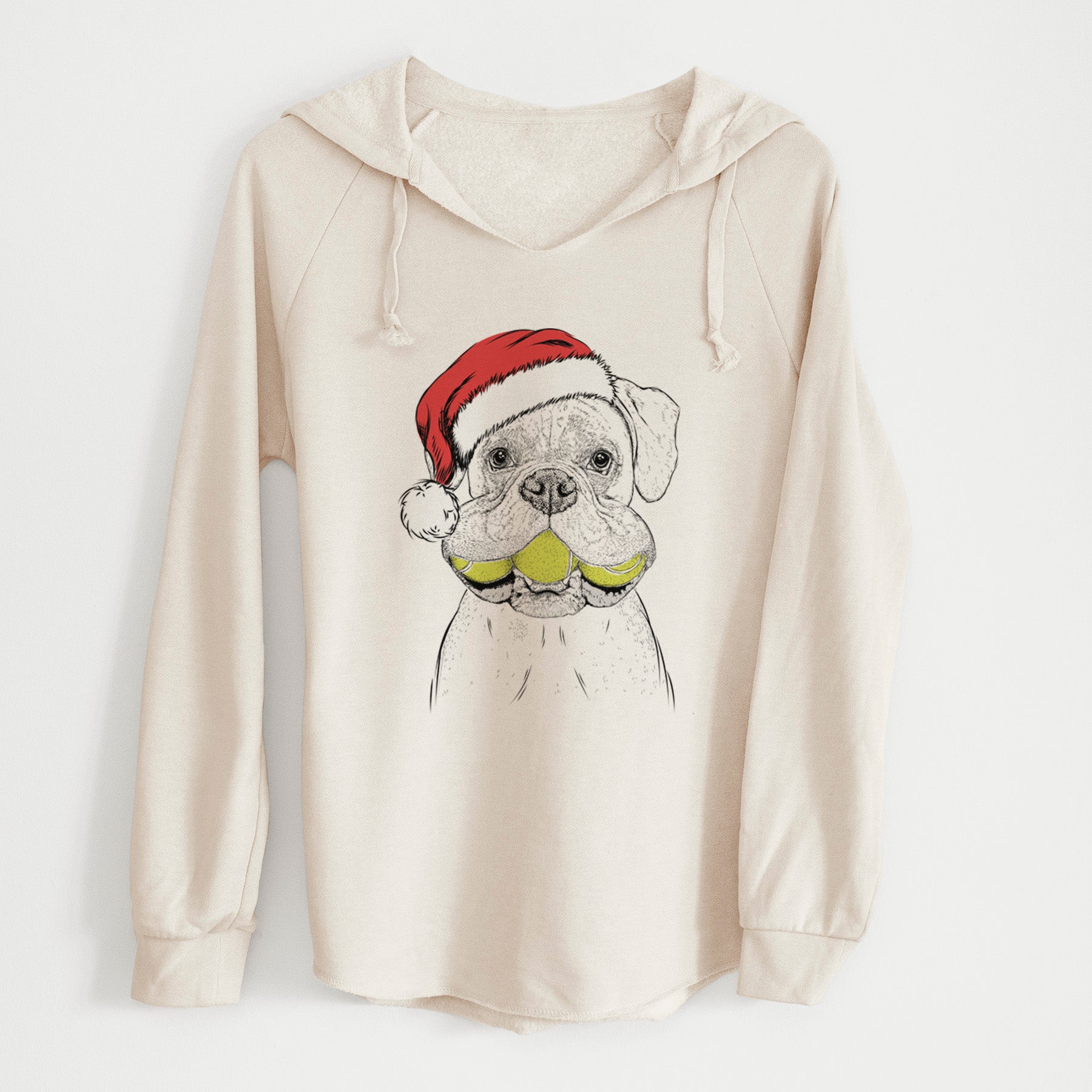 Santa Seamus the Boxer - Cali Wave Hooded Sweatshirt