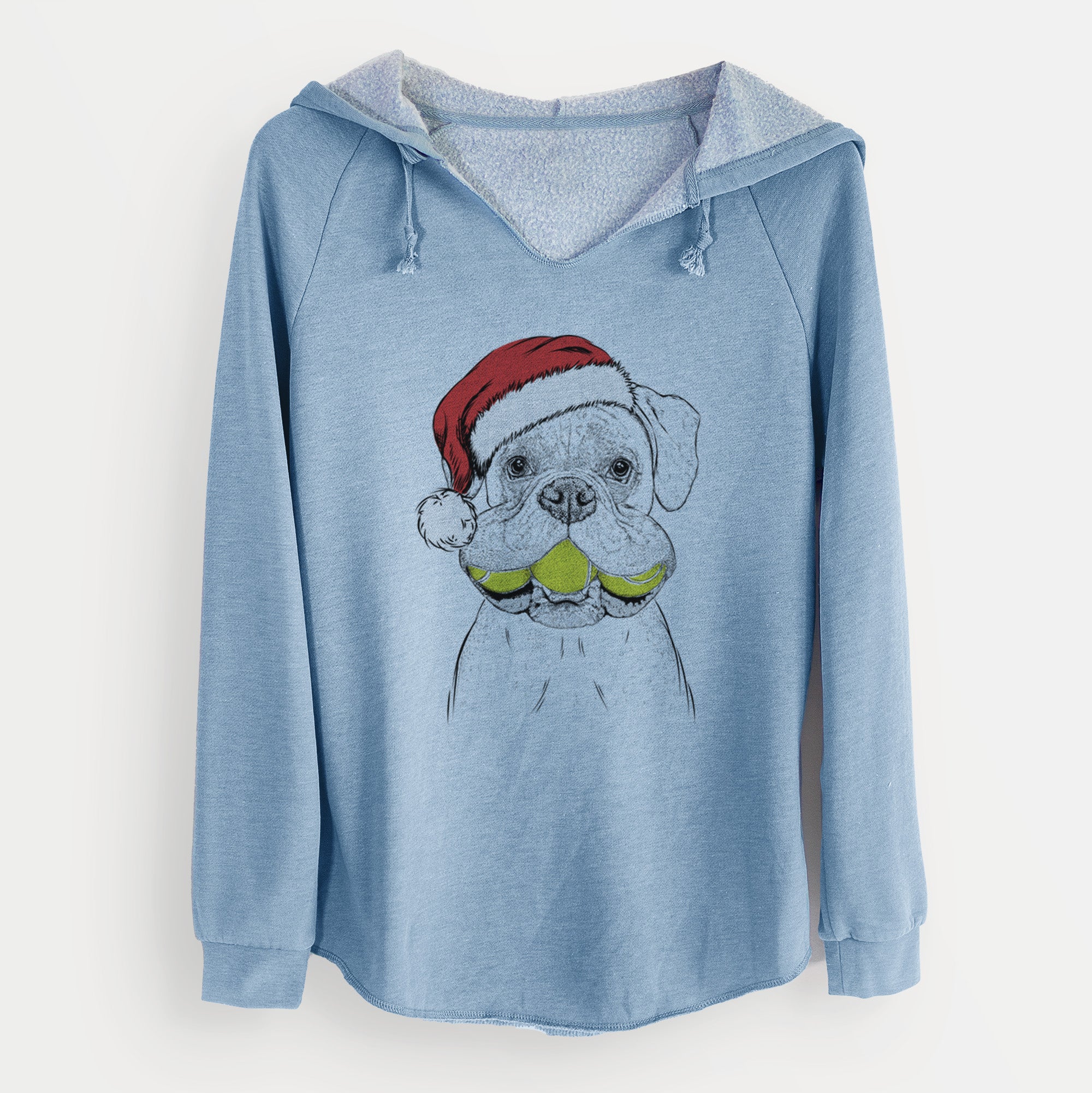 Santa Seamus the Boxer - Cali Wave Hooded Sweatshirt