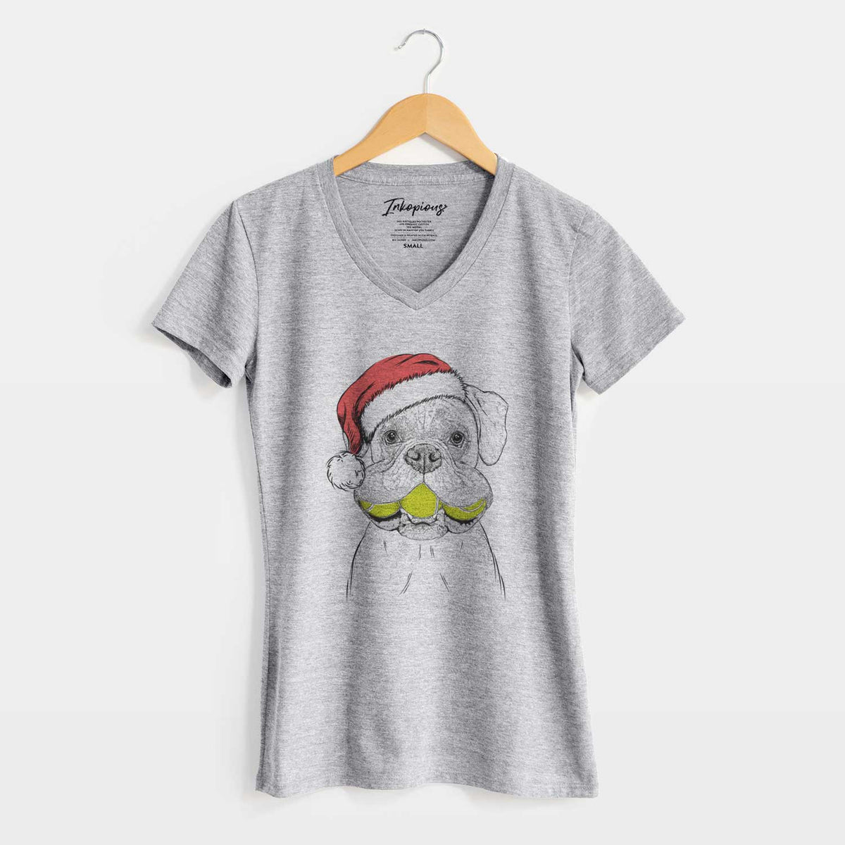 Santa Seamus the Boxer - Women's V-neck Shirt