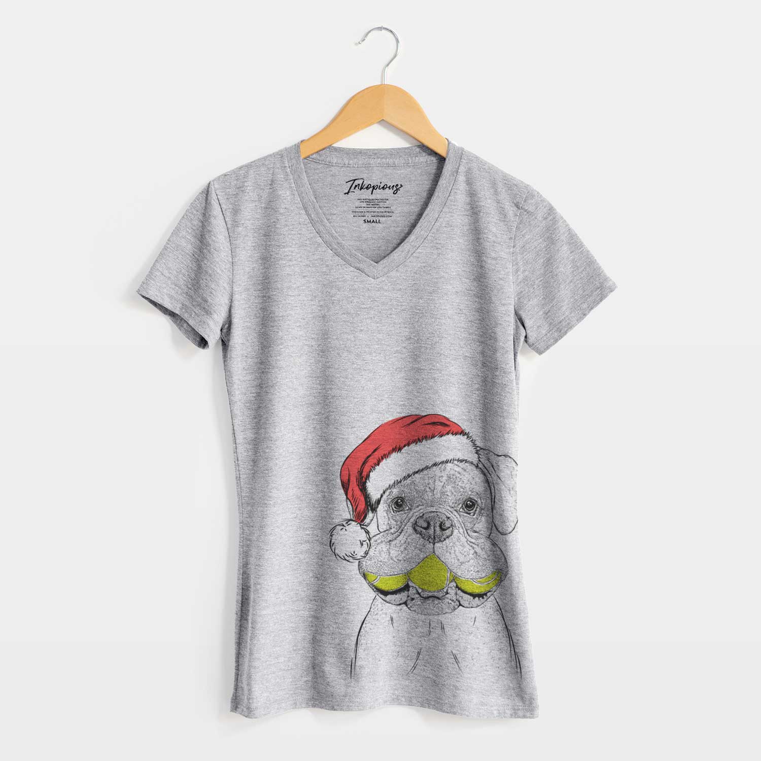 Santa Seamus the Boxer - Women's V-neck Shirt