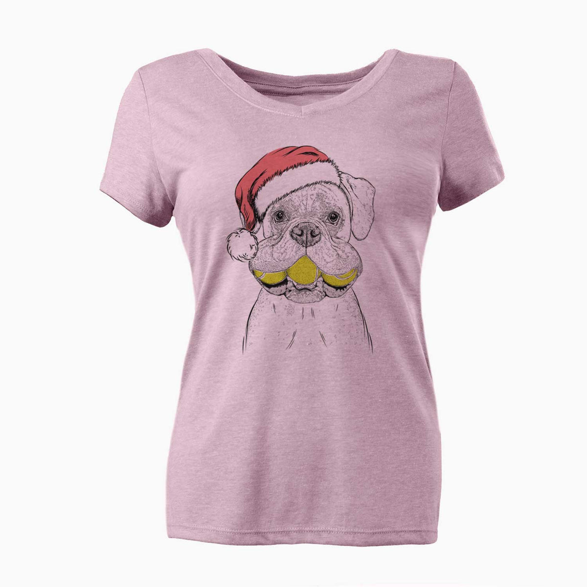 Santa Seamus the Boxer - Women's V-neck Shirt