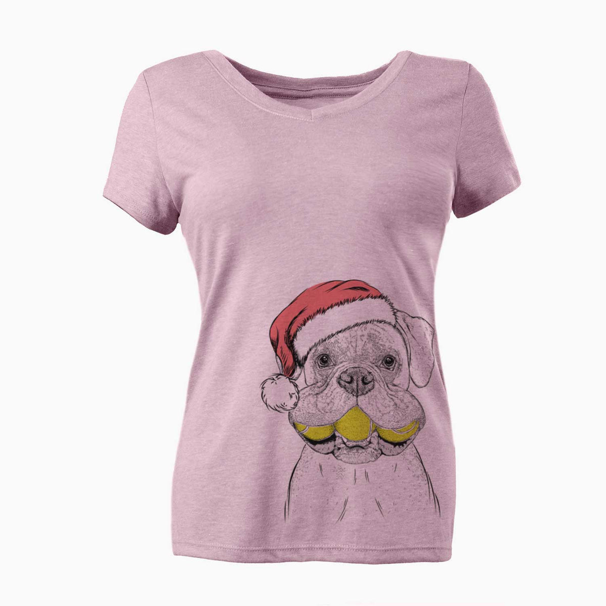 Santa Seamus the Boxer - Women's V-neck Shirt