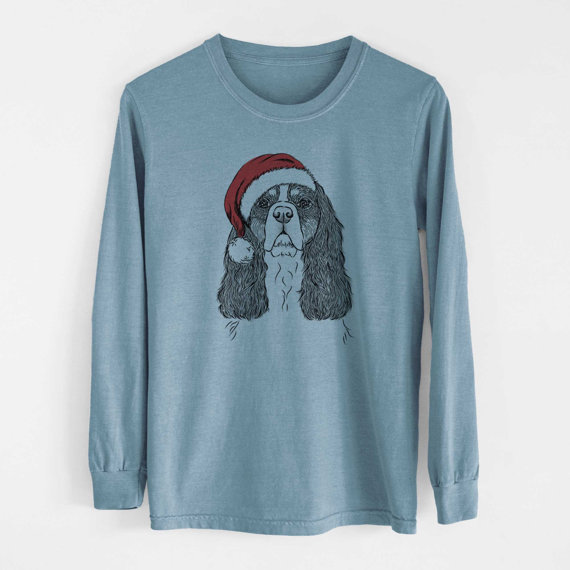 Santa Sebastian the Cavalier King Charles Spaniel - Heavyweight 100% Cotton Long Sleeve