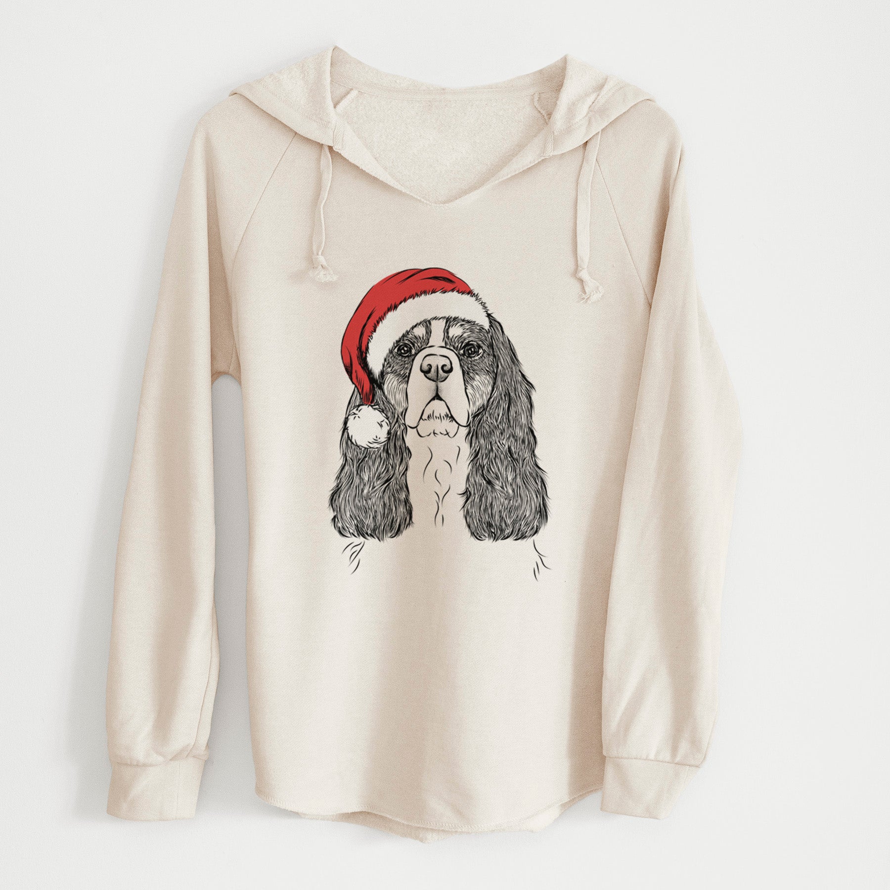 Santa Sebastian the Cavalier King Charles Spaniel - Cali Wave Hooded Sweatshirt