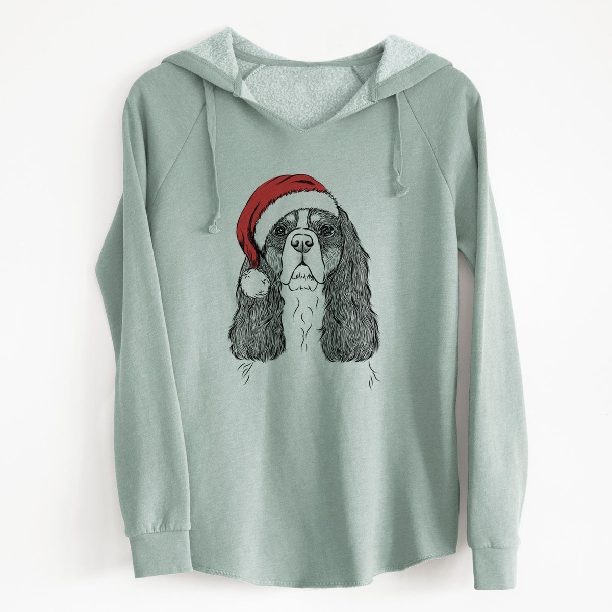 Santa Sebastian the Cavalier King Charles Spaniel - Cali Wave Hooded Sweatshirt