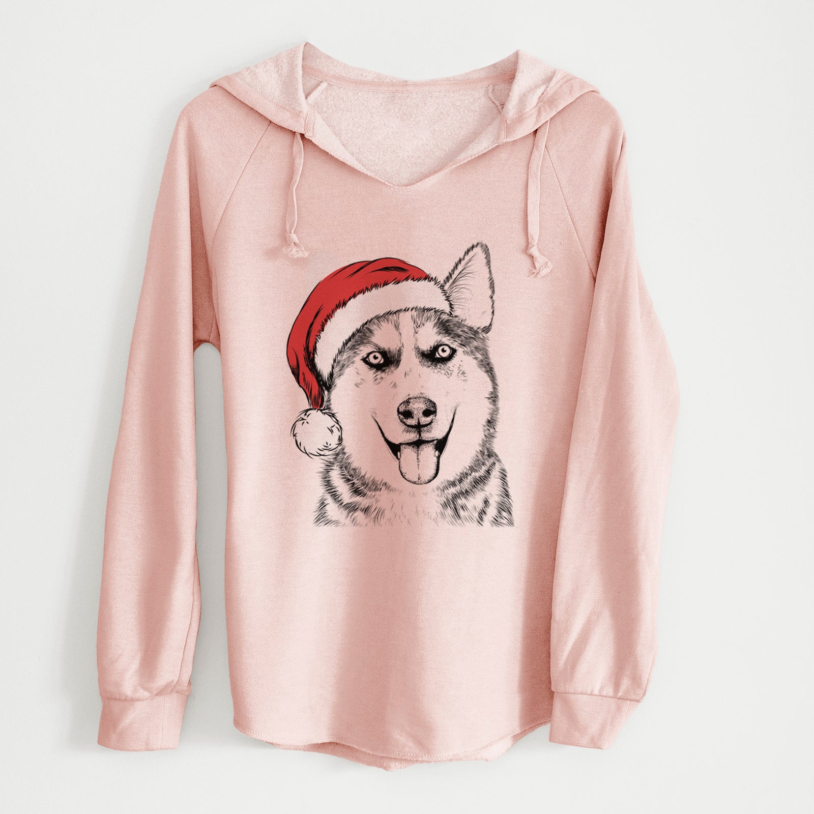 Santa Sesi the Siberian Husky - Cali Wave Hooded Sweatshirt