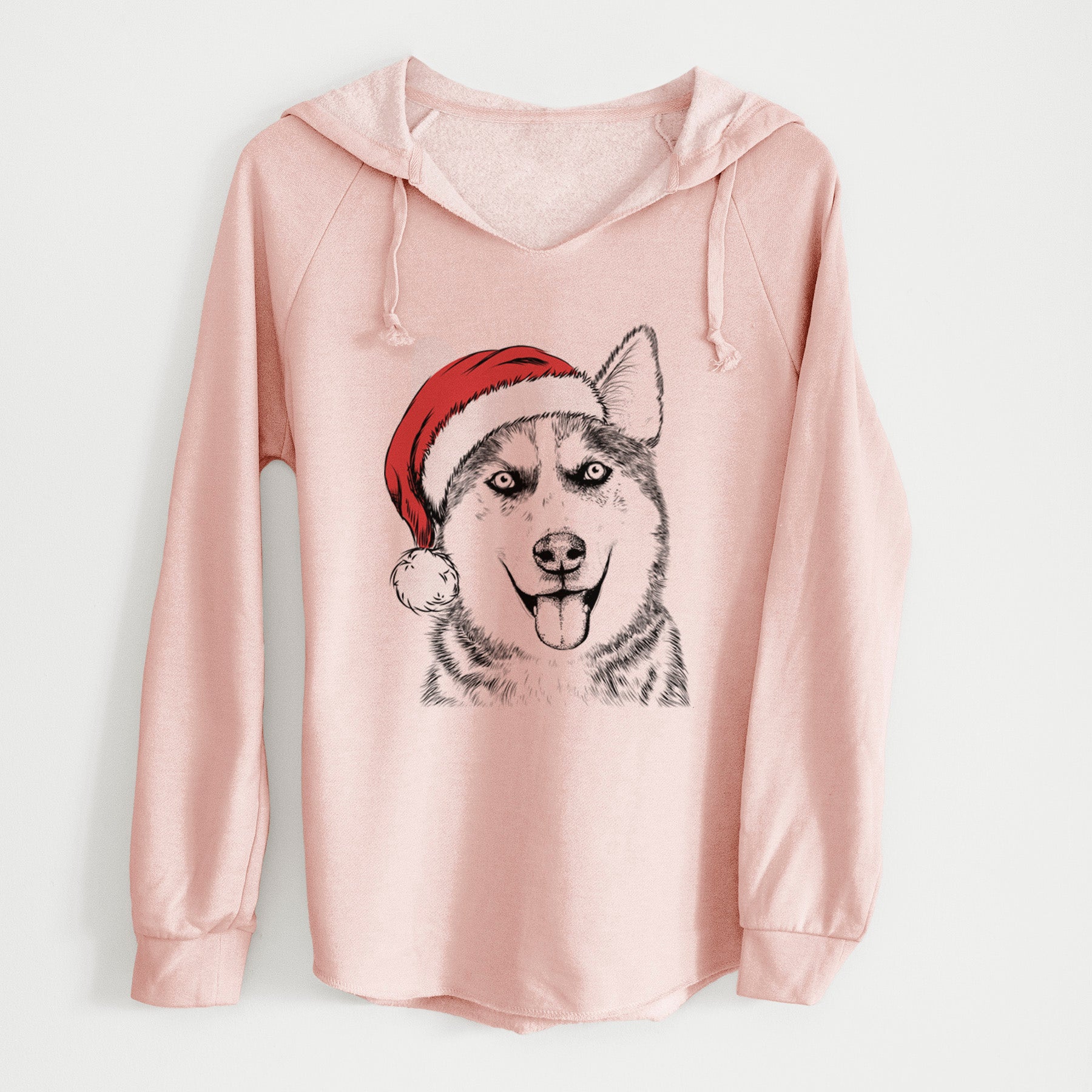 Santa Sesi the Siberian Husky - Cali Wave Hooded Sweatshirt