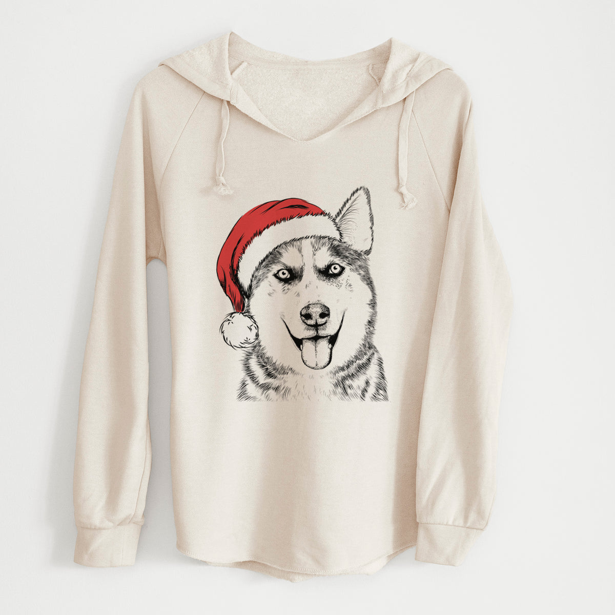 Santa Sesi the Siberian Husky - Cali Wave Hooded Sweatshirt
