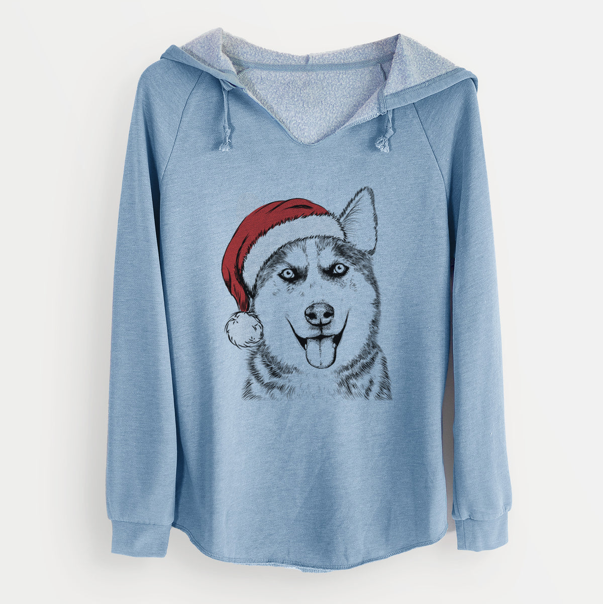 Santa Sesi the Siberian Husky - Cali Wave Hooded Sweatshirt