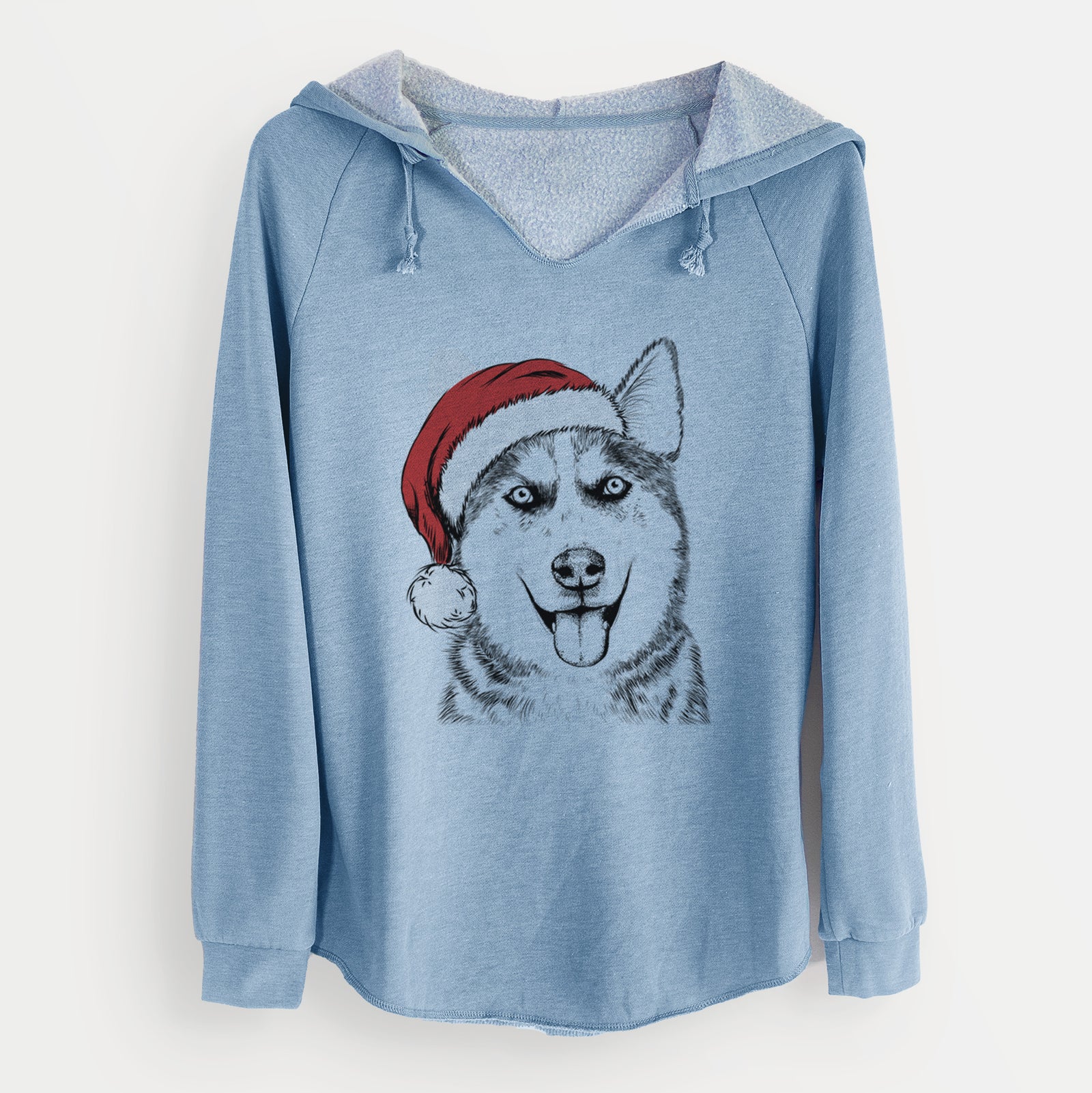 Santa Sesi the Siberian Husky - Cali Wave Hooded Sweatshirt